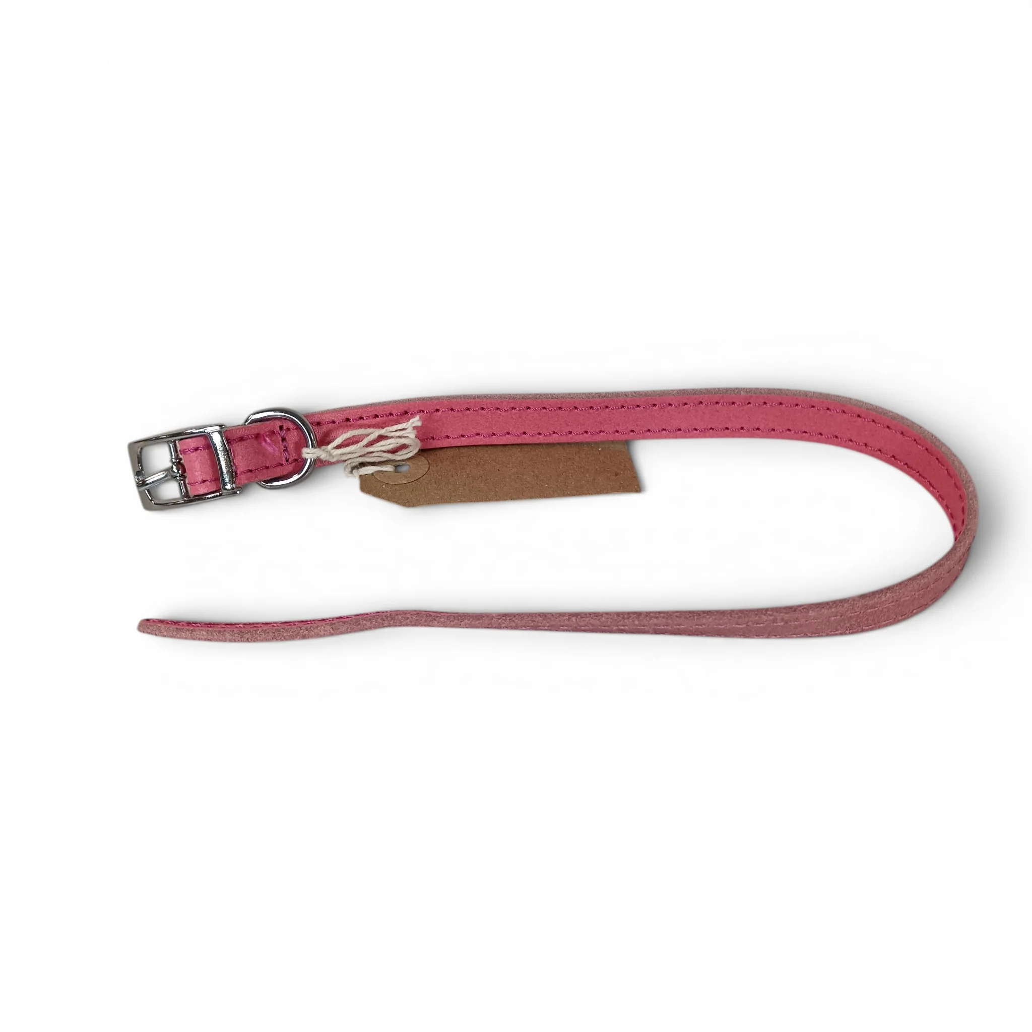 Pink Faux Leather Dog Collar 40cm | Pre-loved - Image 2