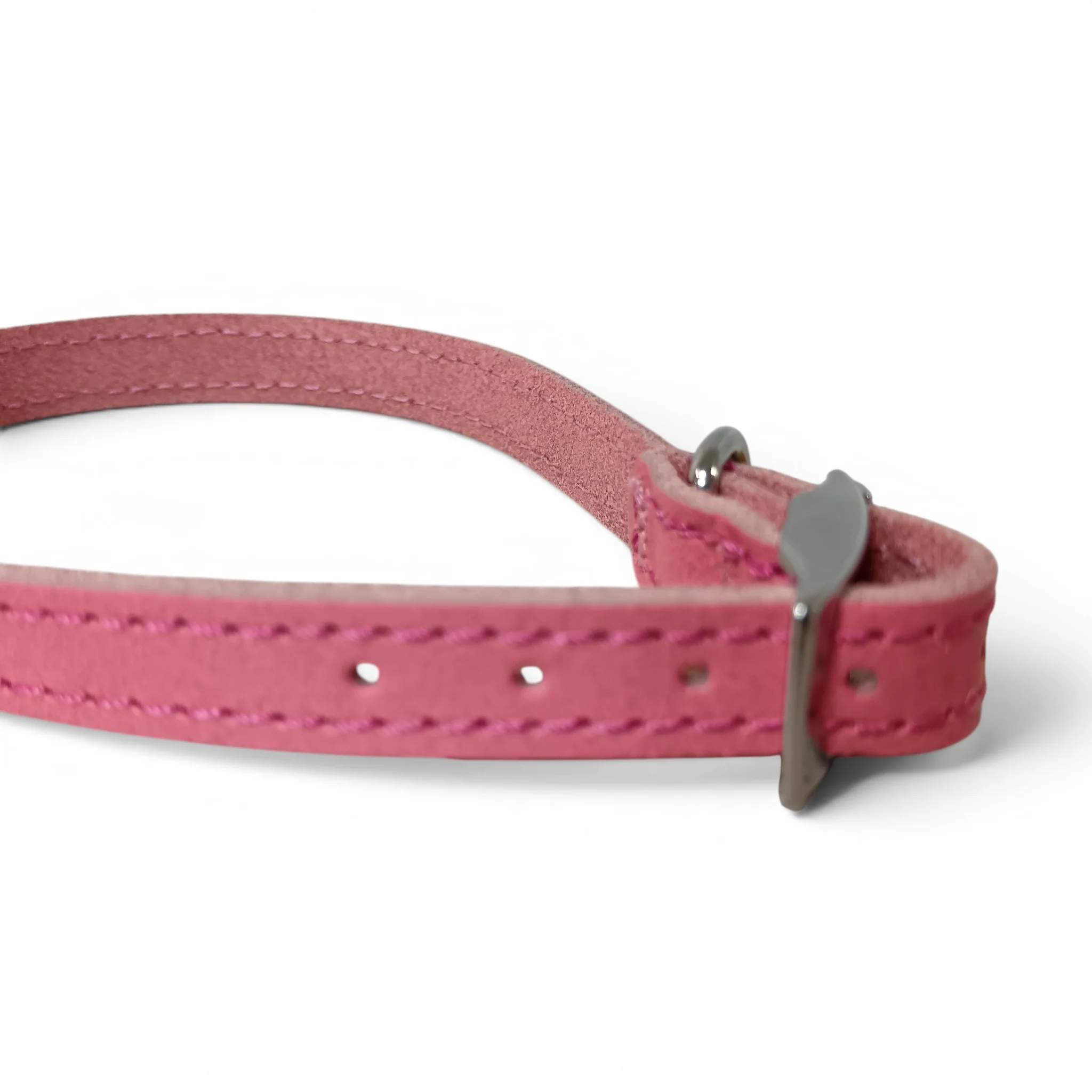 Pink Faux Leather Dog Collar 40cm | Pre-loved - Image 3