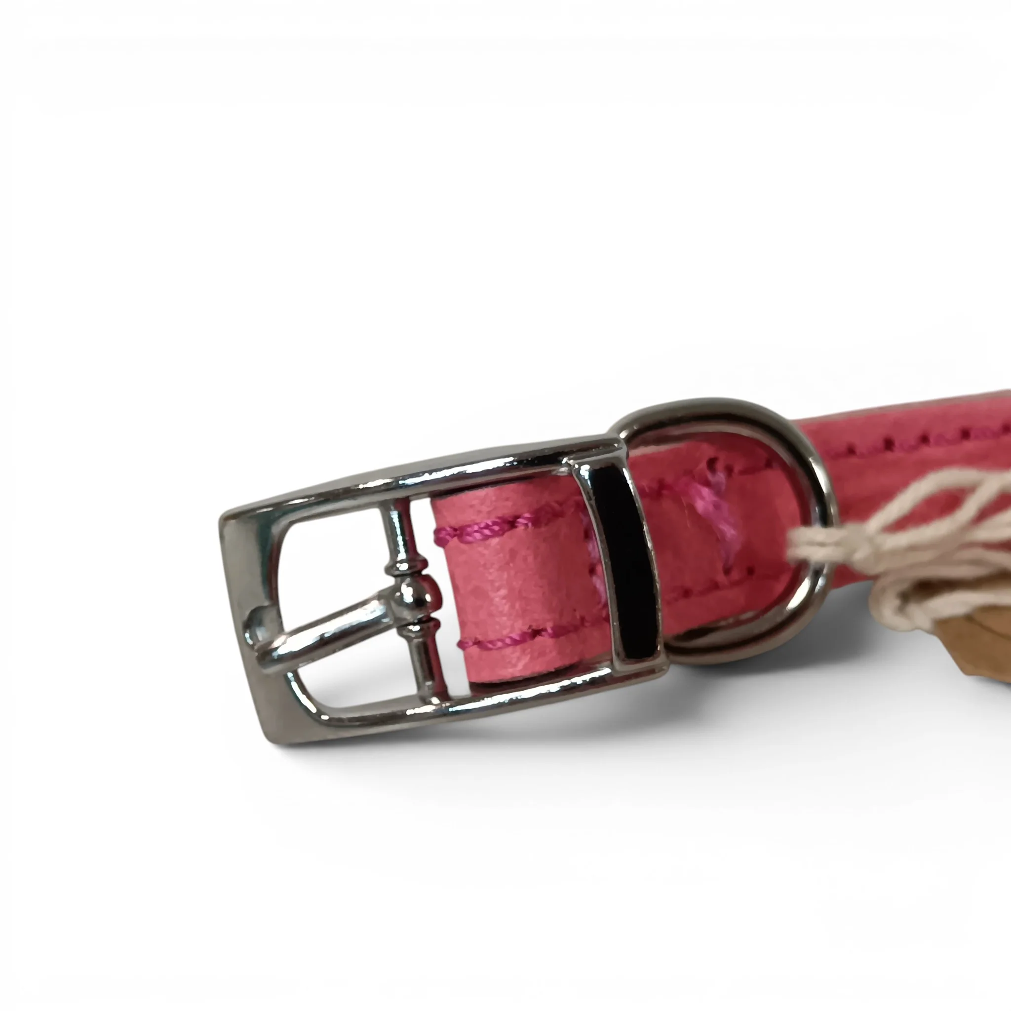 Pink Faux Leather Dog Collar 40cm | Pre-loved - Image 4