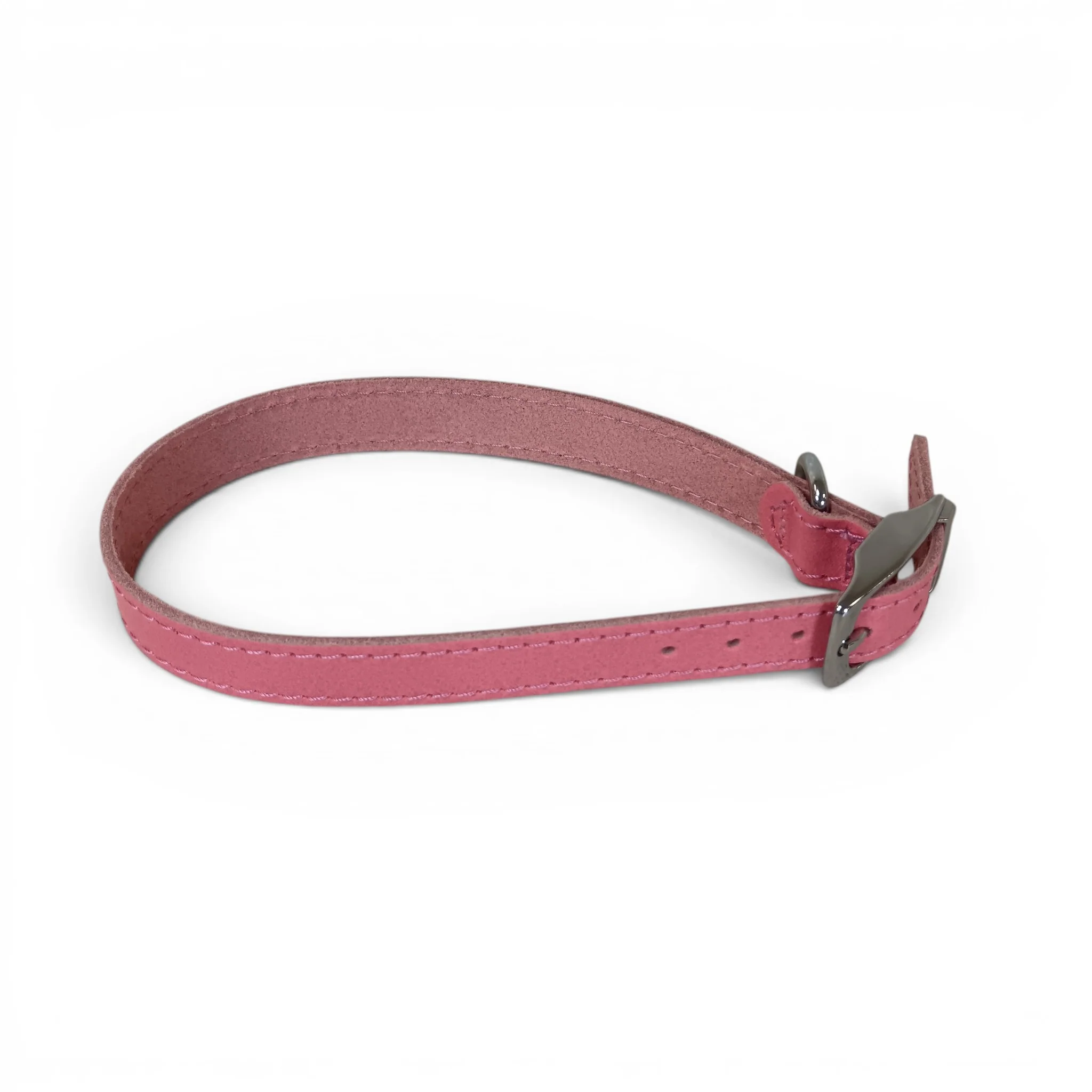 Pink Faux Leather Dog Collar 45cm | Pre-loved