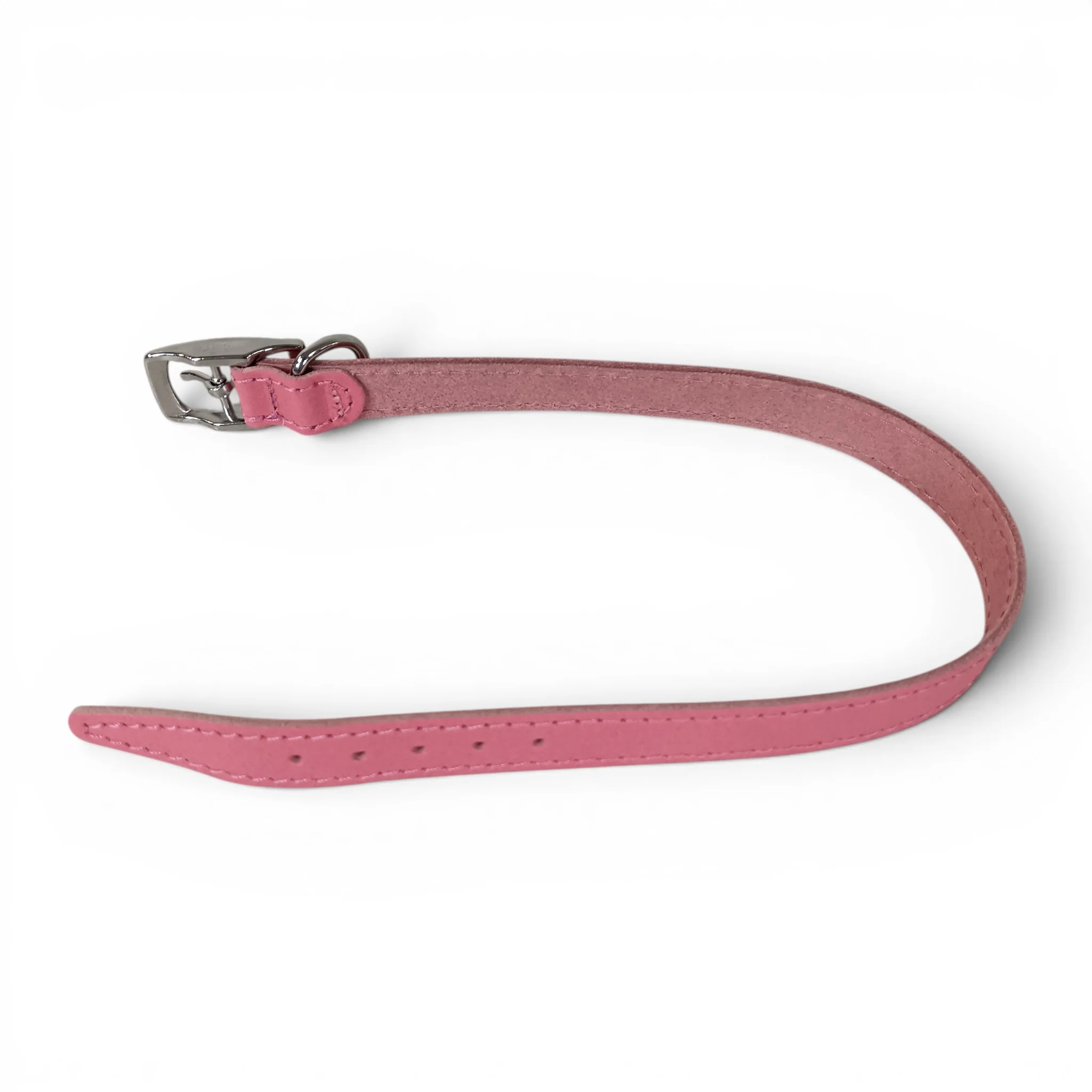 Pink Faux Leather Dog Collar 45cm | Pre-loved - Image 3