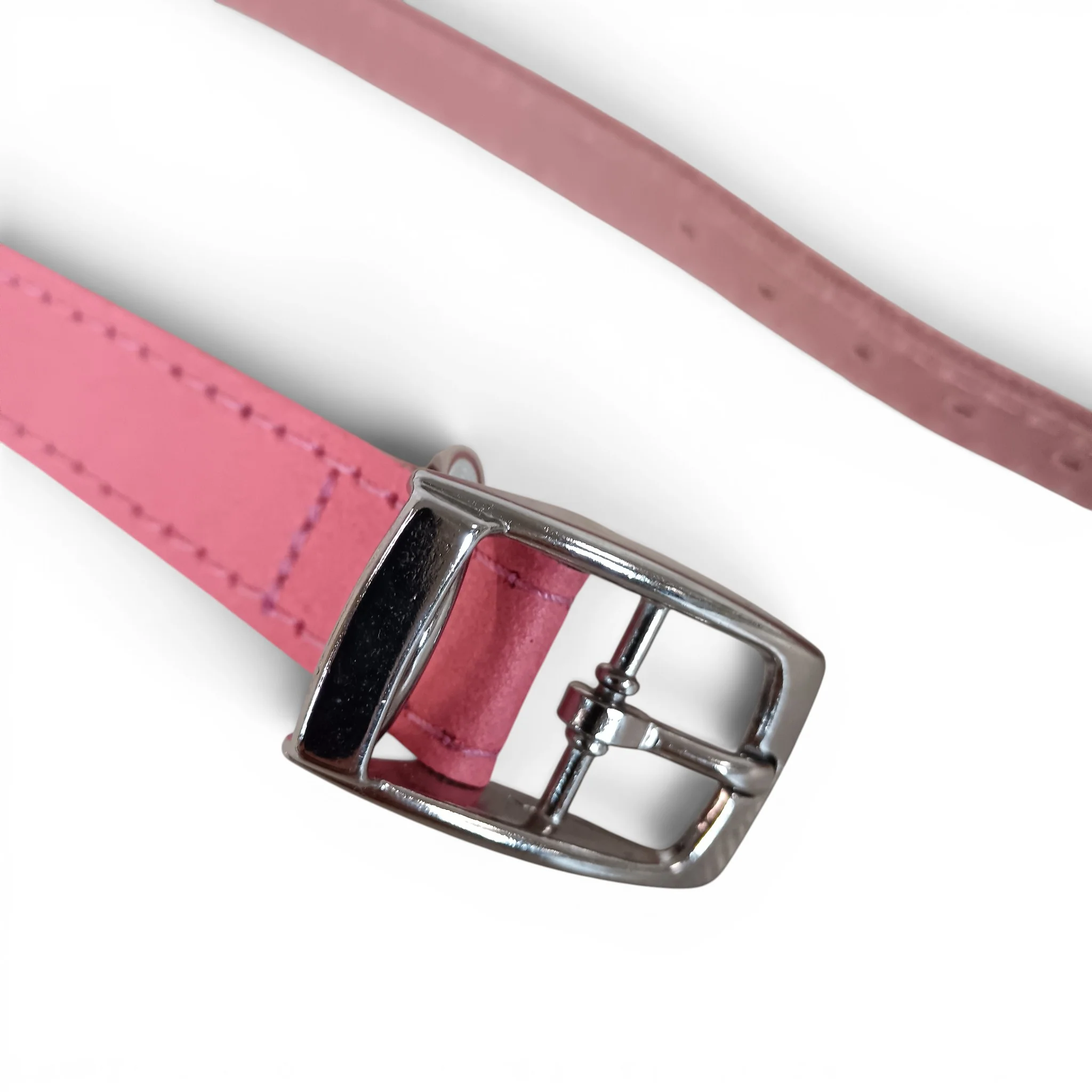 Pink Faux Leather Dog Collar 50cm | Pre-loved - Image 4