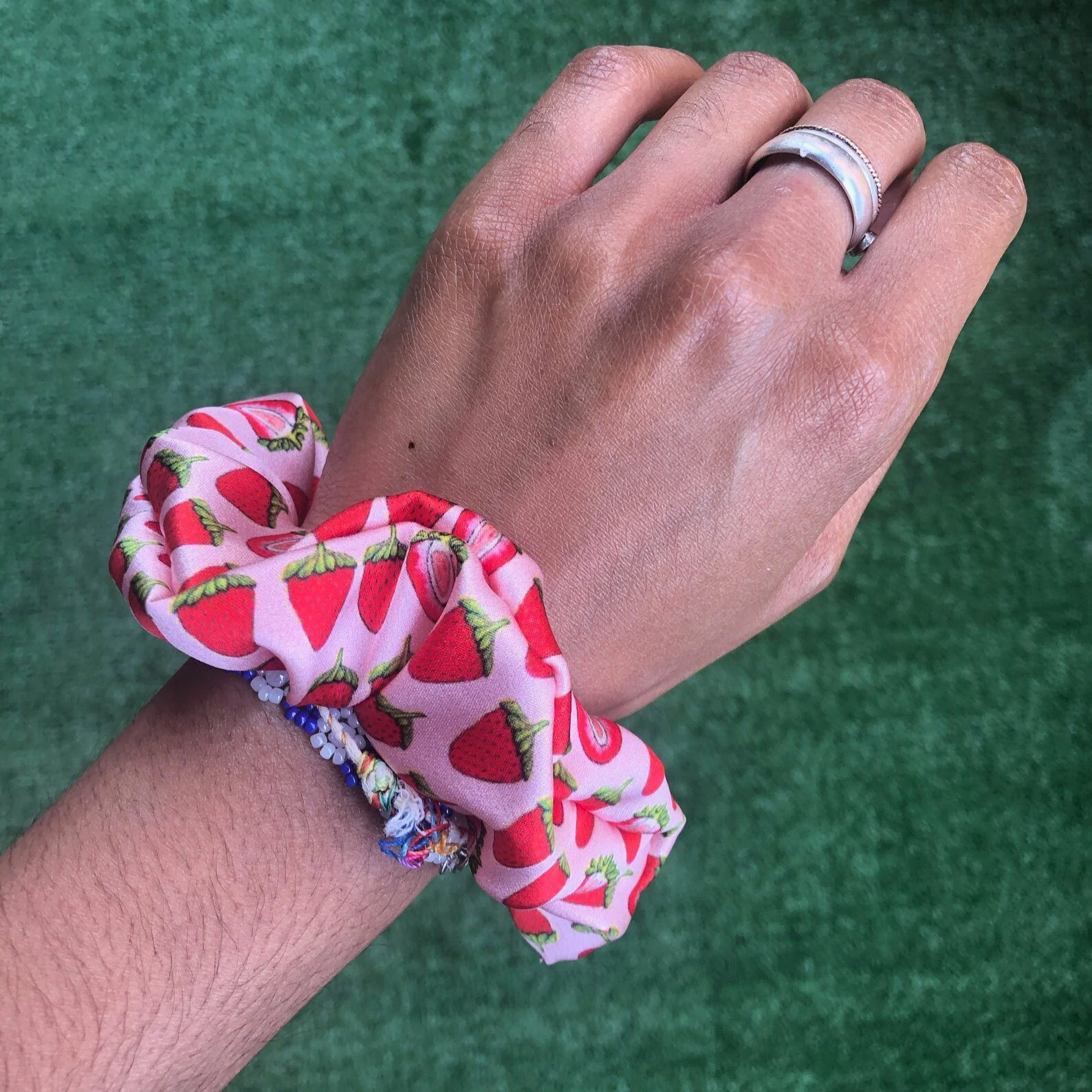 Pink Strawberry scrunchie | Edenah - Image 2