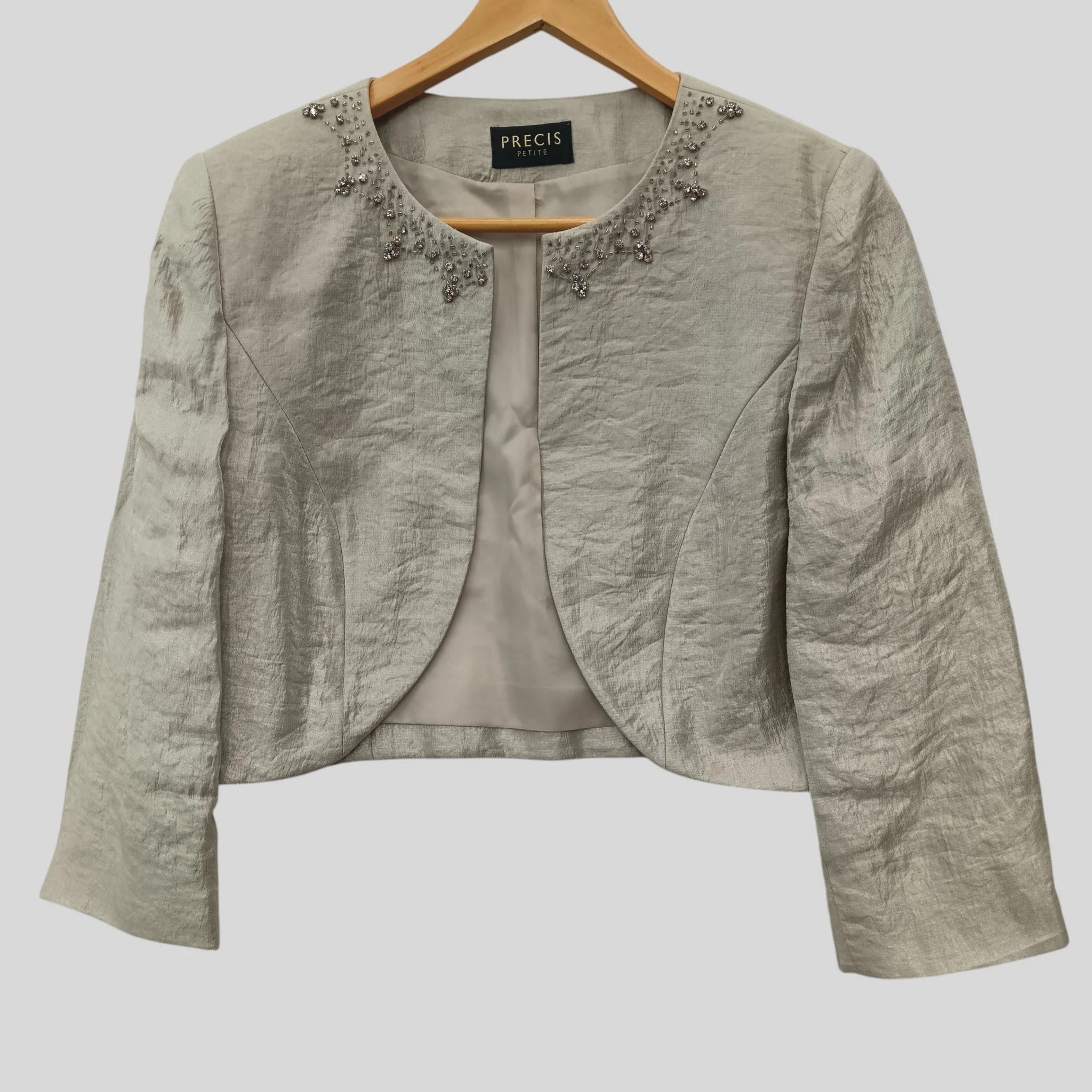 Precis Petite Mother Of Bride Outfit  Champagne Dress With Matching Jacket  UK 16  - Womenswear | Pre-loved - Image 6
