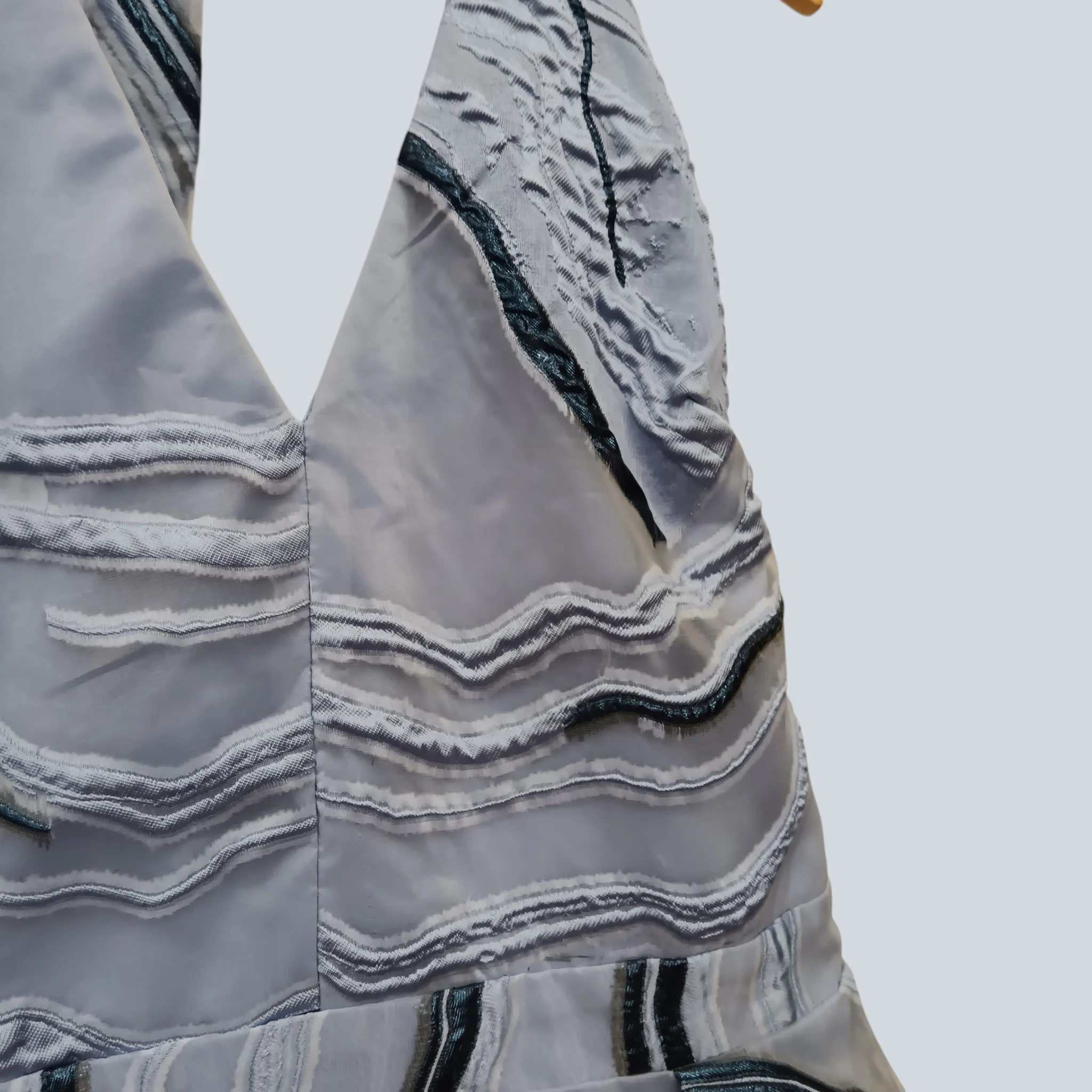 Premium Lipsy Halter Neck Ladies Special Occasion Dress Jacquard Shades of Blue UK 16 - Tags On - Womenswear | Pre-loved - Image 4
