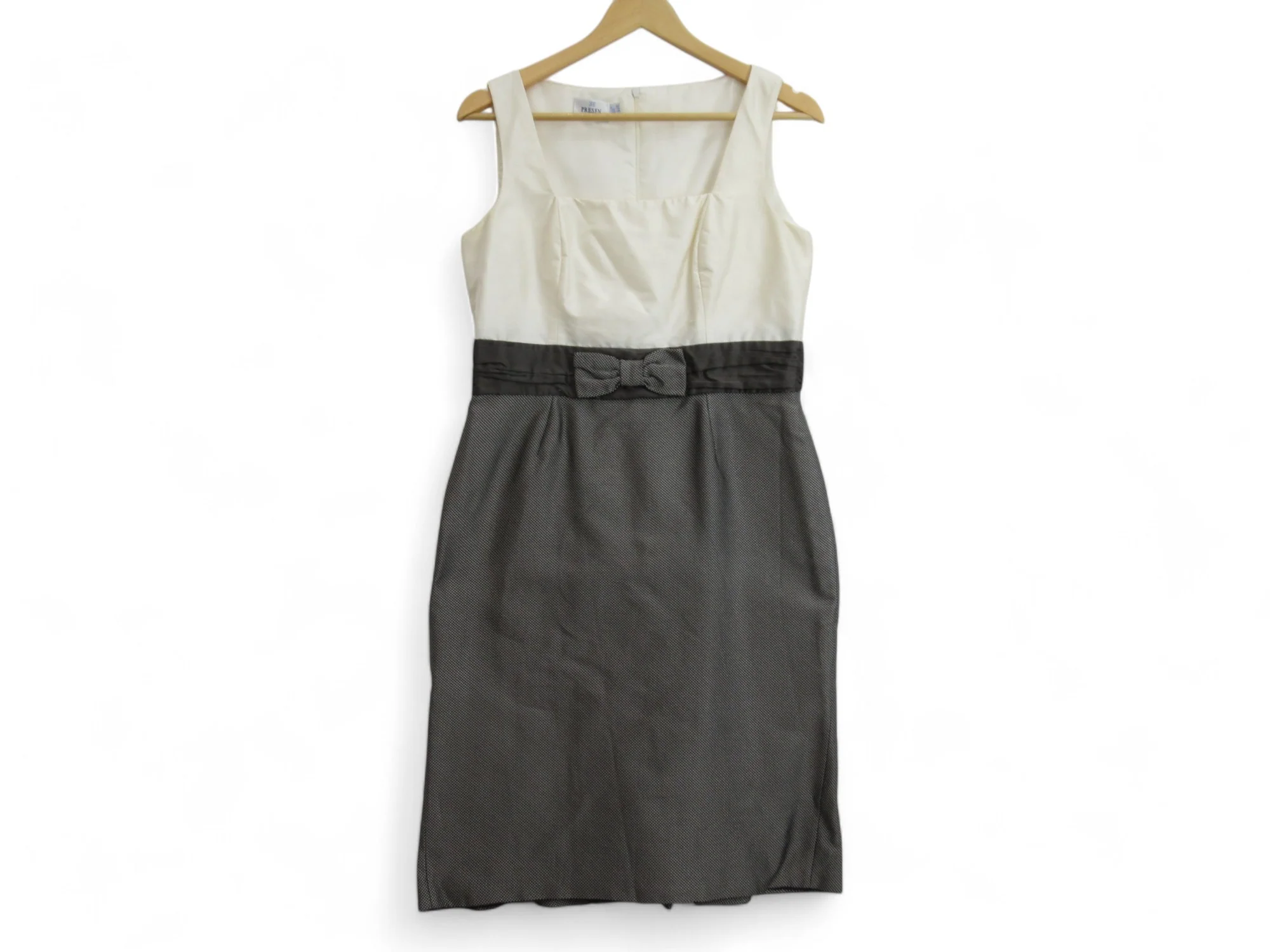 Presen UK 12 Grey Cream Shift Dress Womenswear | Preloved