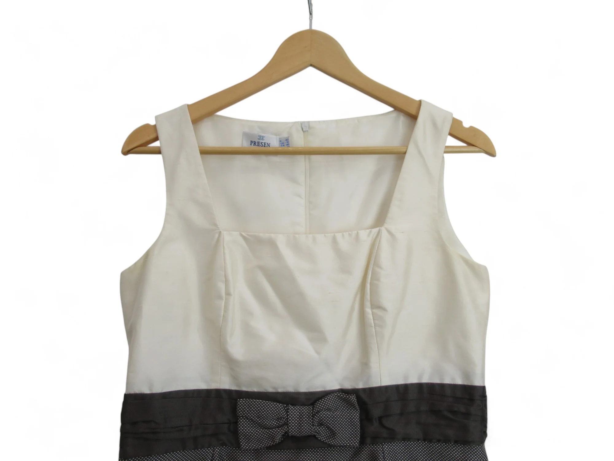 Presen UK 12 Grey Cream Shift Dress Womenswear | Preloved - Image 2