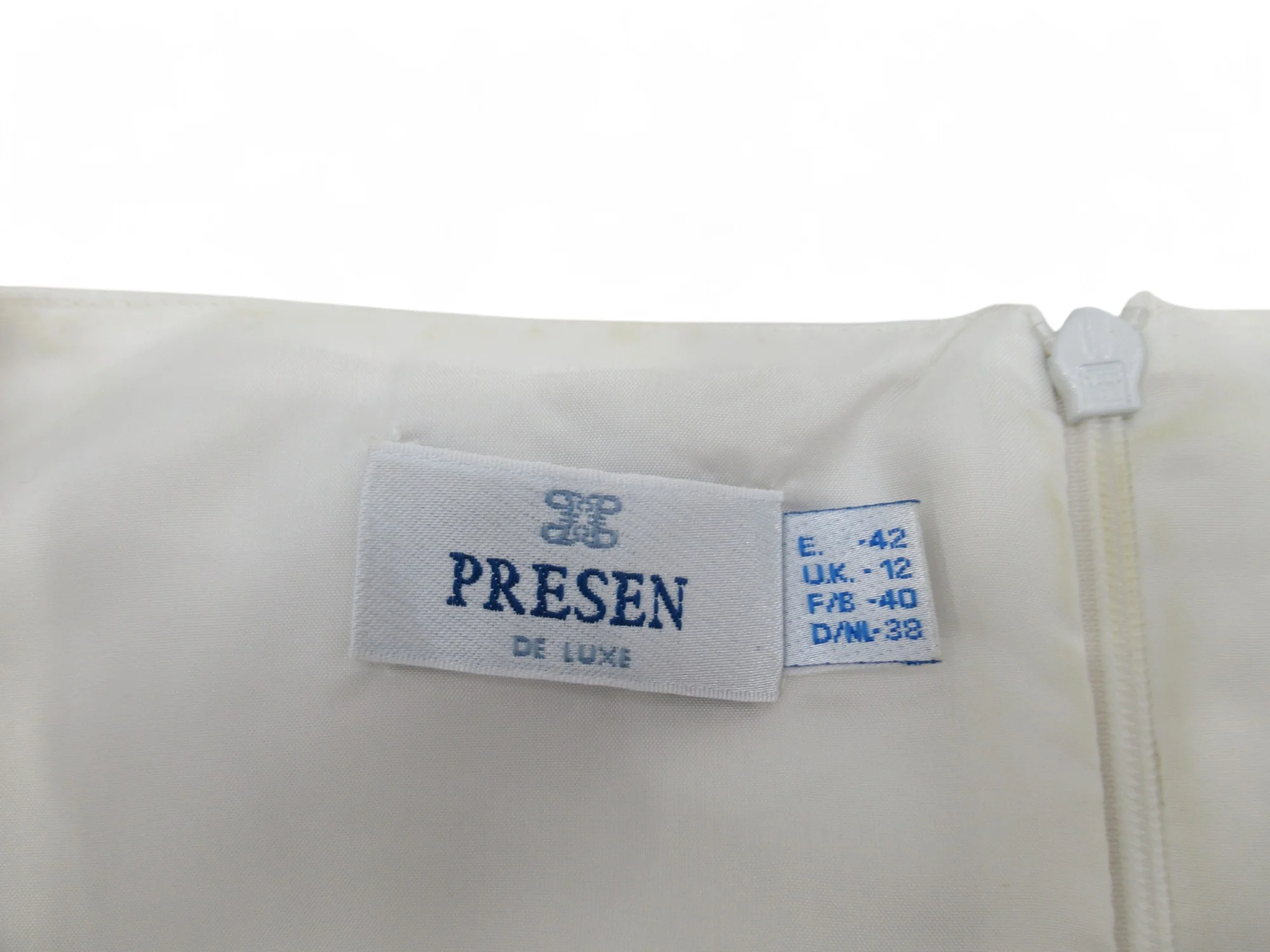 Presen UK 12 Grey Cream Shift Dress Womenswear | Preloved - Image 4