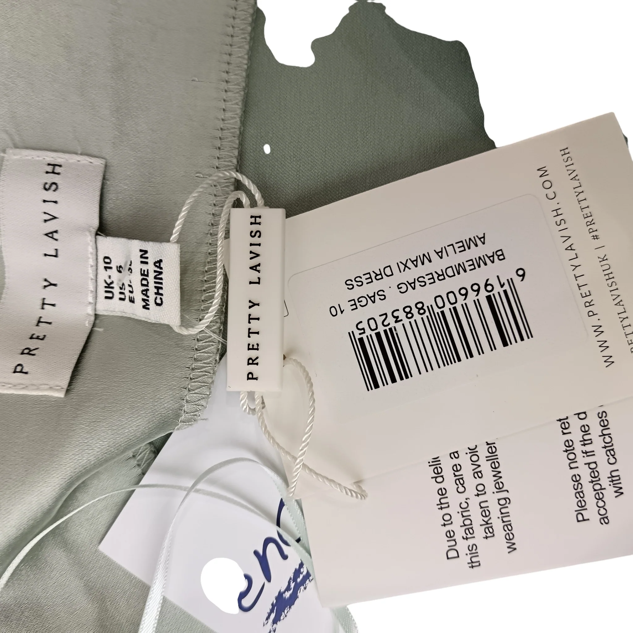 Pretty Lavish Keisha Maxi Dress Sage Green Polyester Adjustable Strap UK 10 - Womenswear | Pre-loved - Image 3