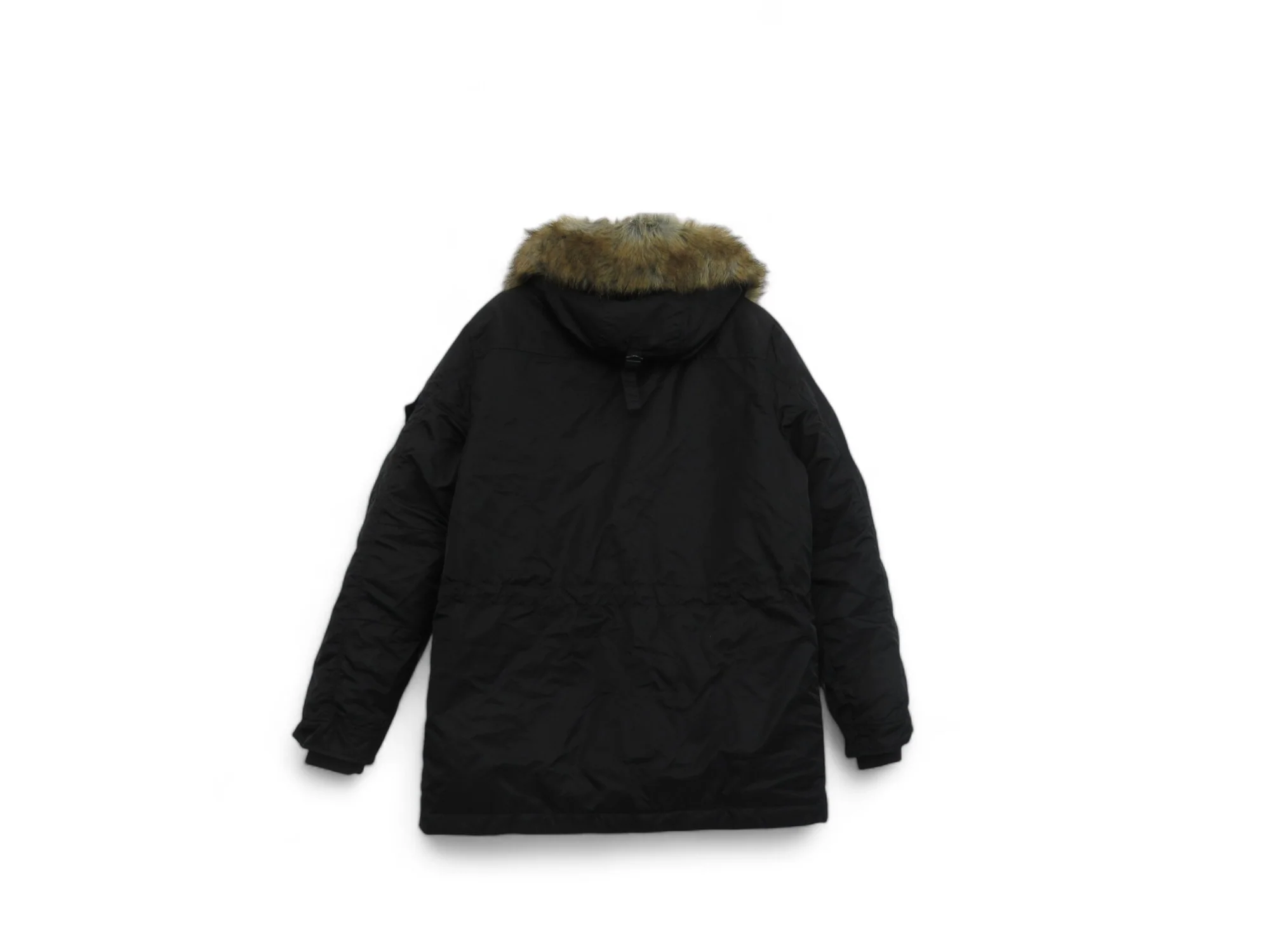 Puffa Medium Black Hooded Padded Nylon Coat Menswear | Preloved - Image 4