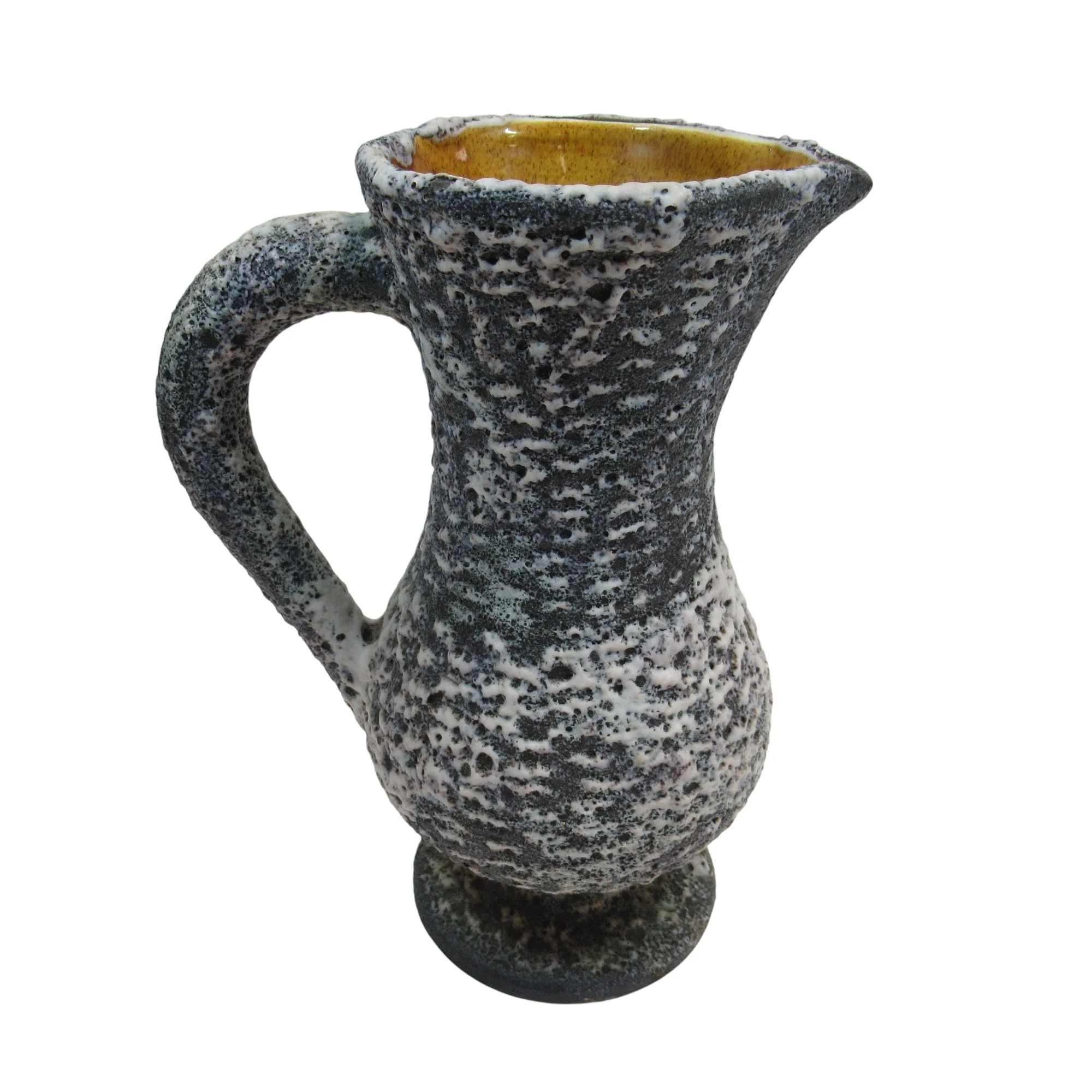 Puy Mary Pitcher Jug Volcanic Design Grey 9.5" Vintage | Preloved