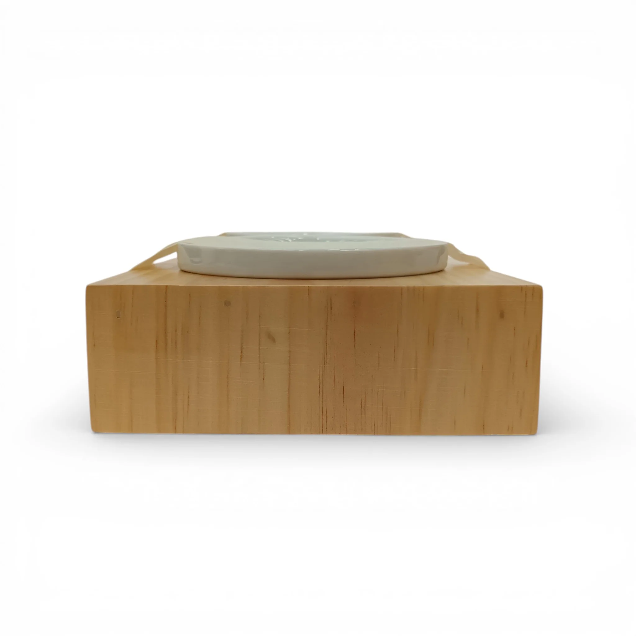 QSBY Design Double Pet Feeder Oak Wooden Stand with Ceramic Bowls | Pre-loved - Image 3