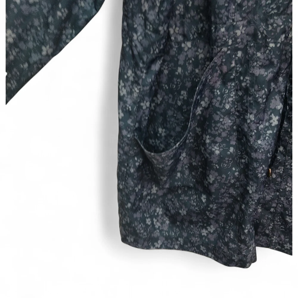Rain Jacket Coat UK 24 Blue Flower Womenswear | Pre-loved - Image 3