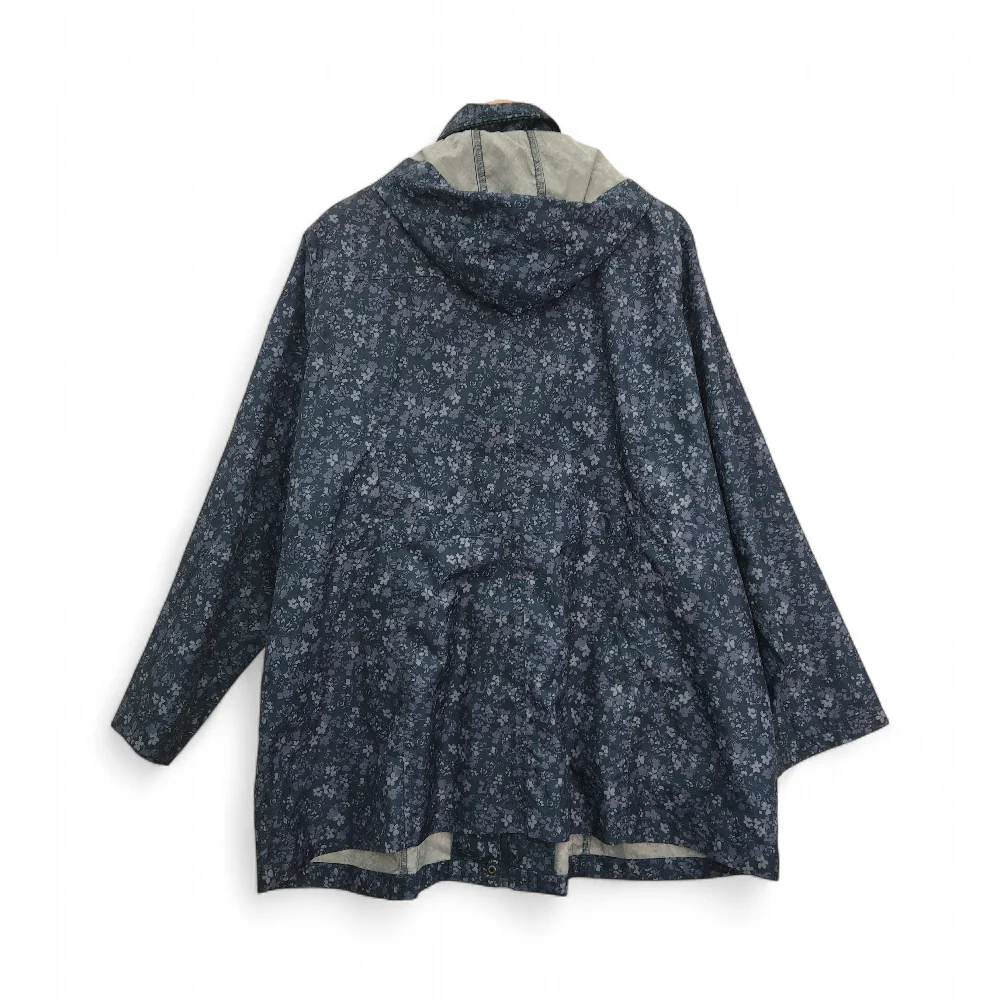 Rain Jacket Coat UK 24 Blue Flower Womenswear | Pre-loved - Image 5