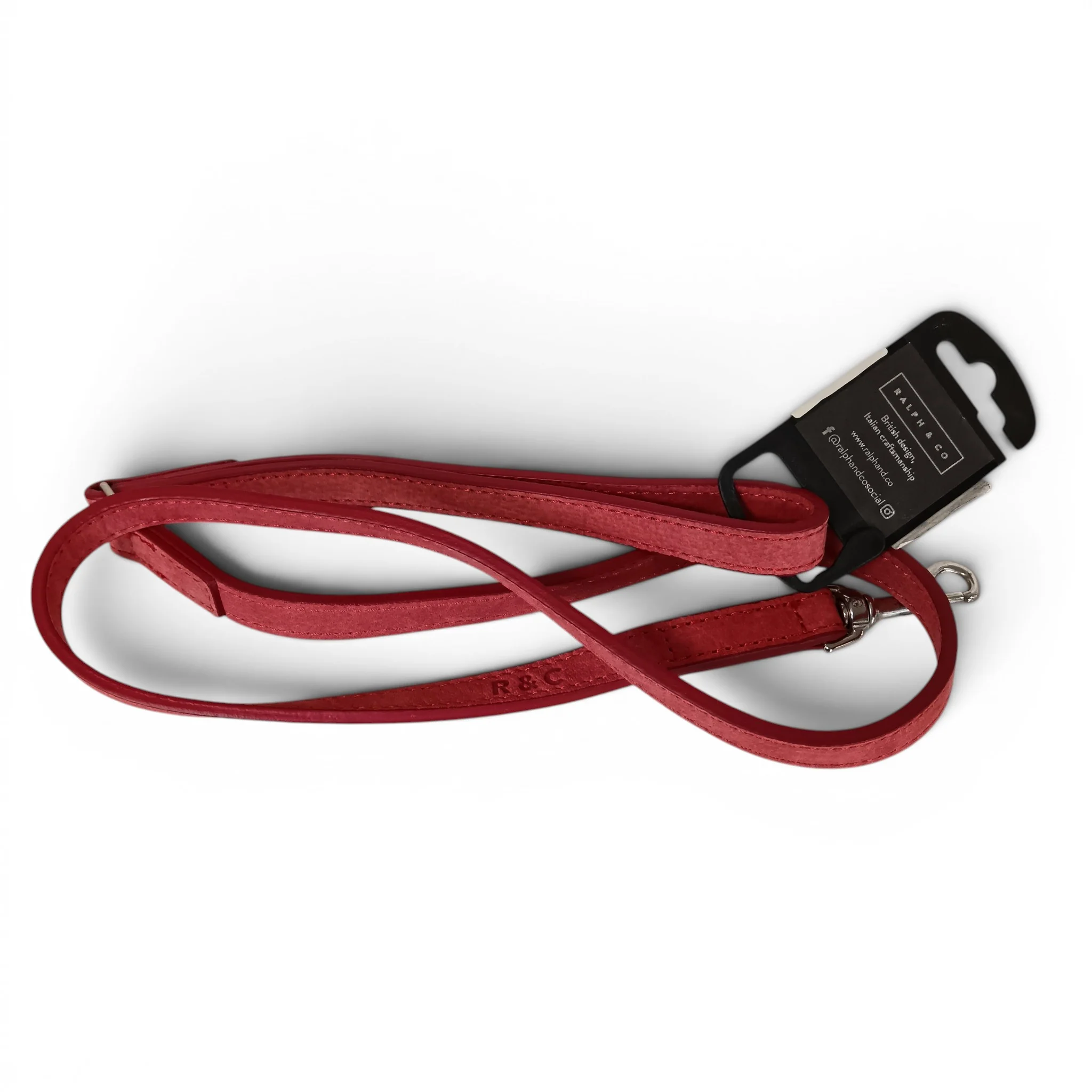 Ralph & Co Dog Lead Red Leather 106cm with Tags | Pre-loved