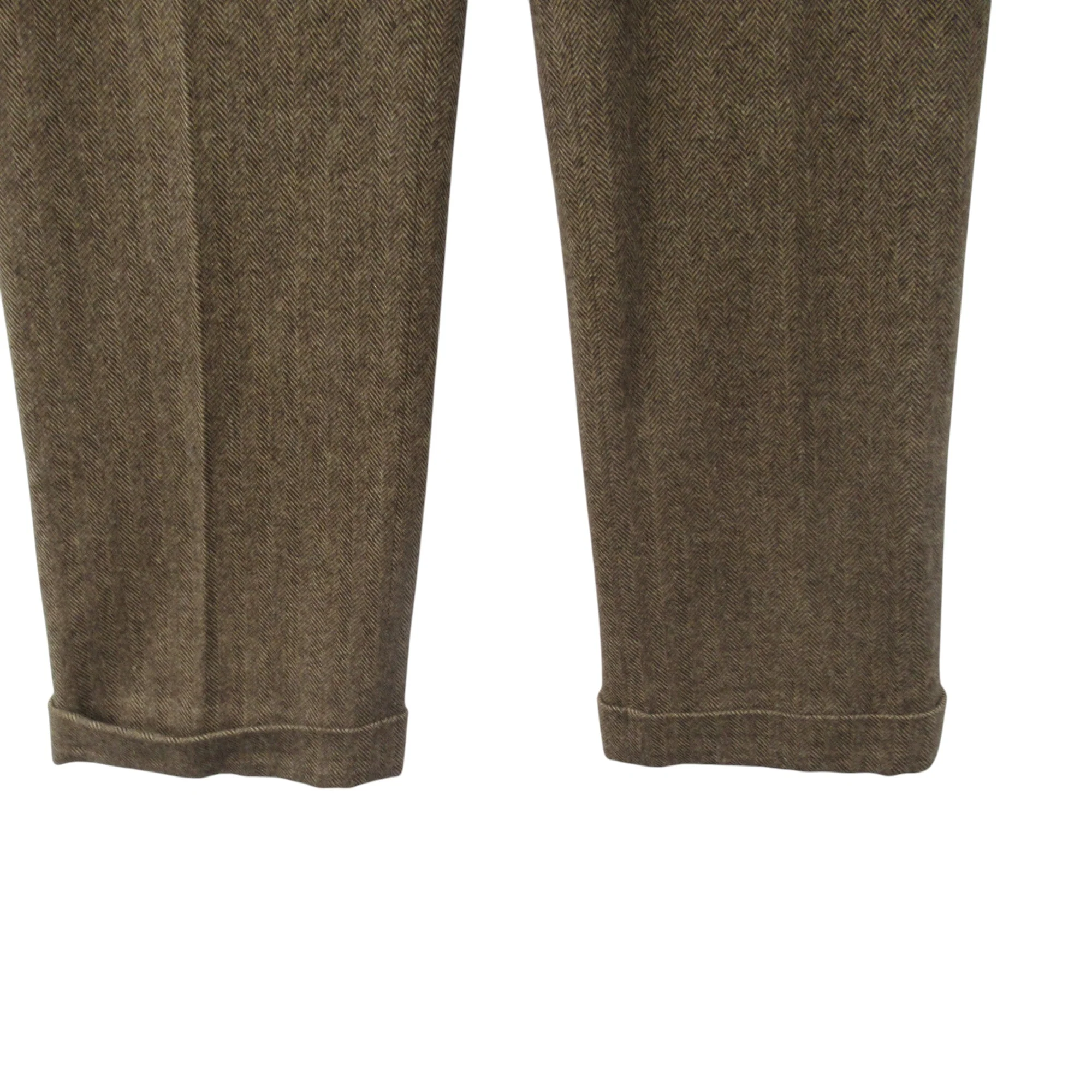 Ralph Lauren Tweed Trousers Brown W32" Womenswear | Pre-loved - Image 3