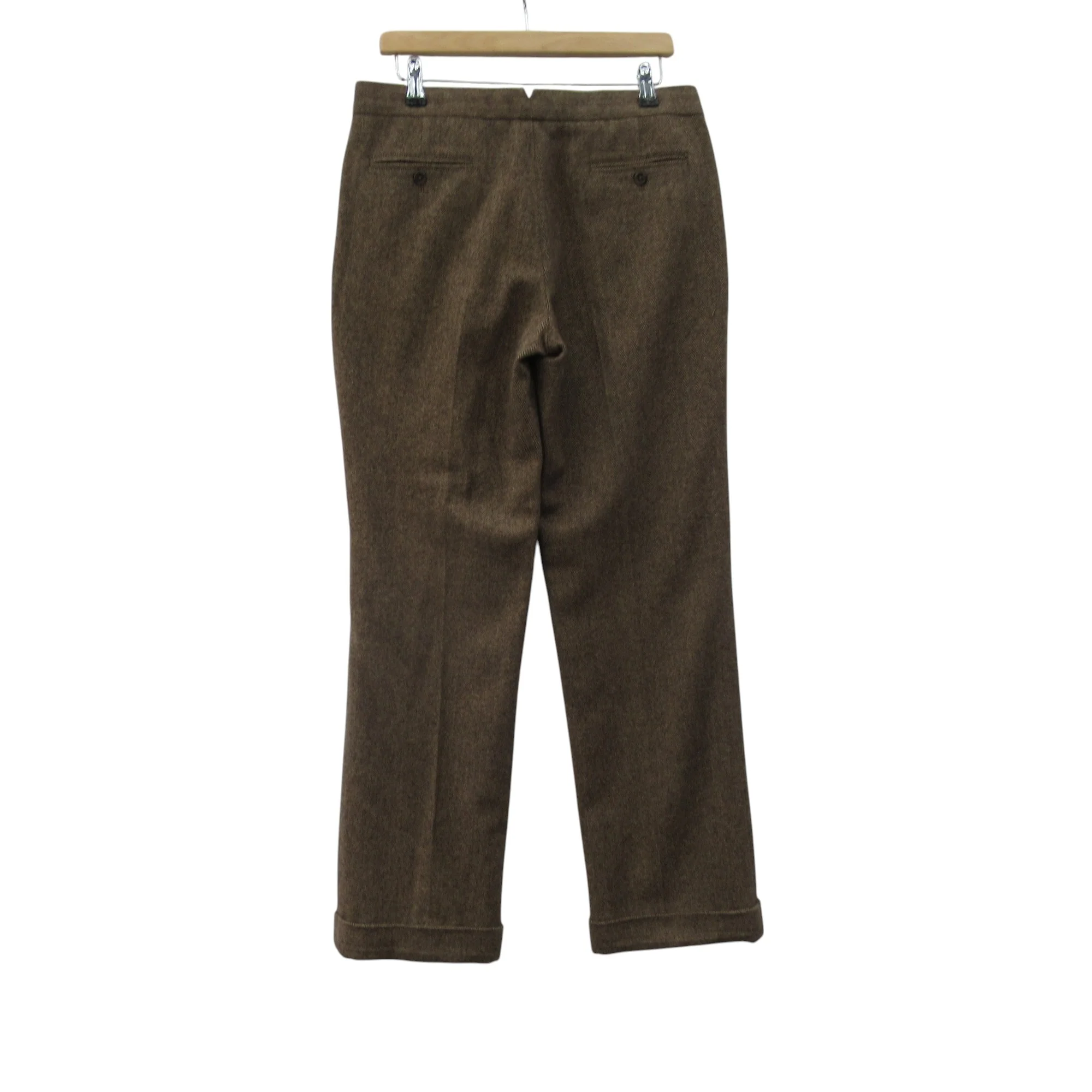 Ralph Lauren Tweed Trousers Brown W32" Womenswear | Pre-loved - Image 4