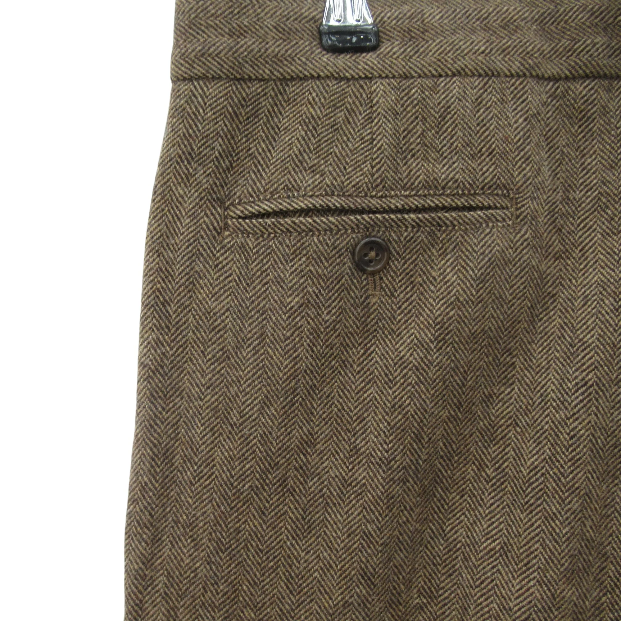 Ralph Lauren Tweed Trousers Brown W32" Womenswear | Pre-loved - Image 5
