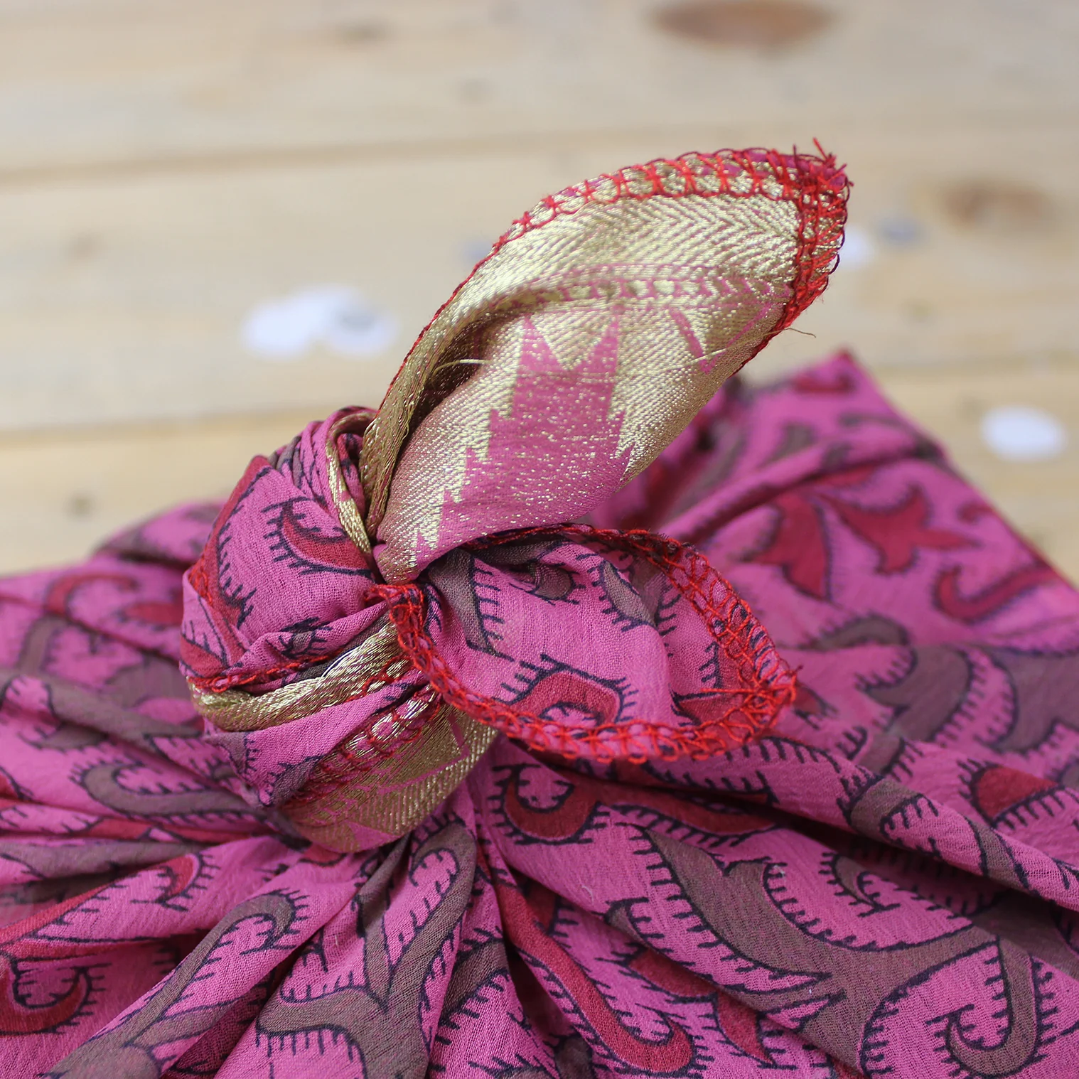 Recycled Sari Fabric Gift Wrap - Image 5