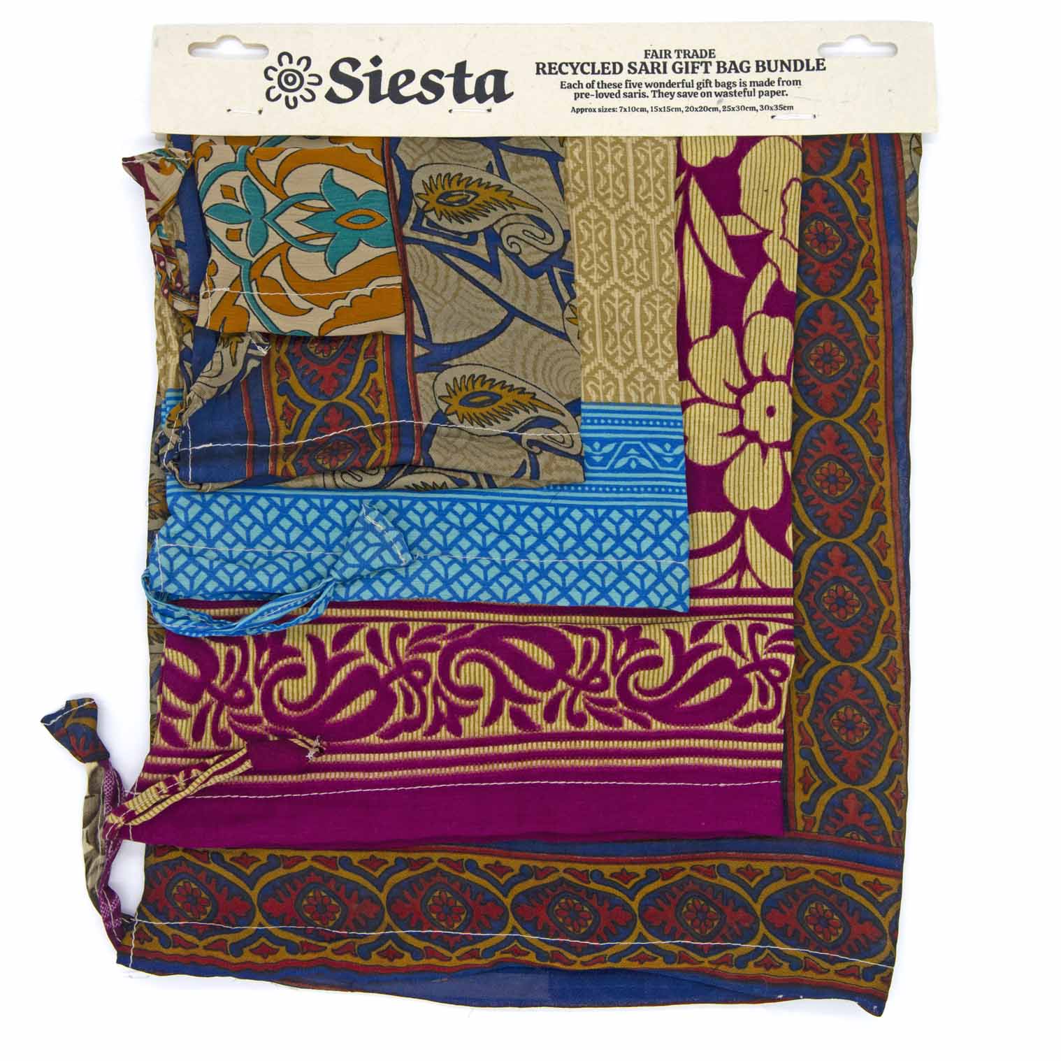 Recycled Sari Gift Bag Bundle - Image 2