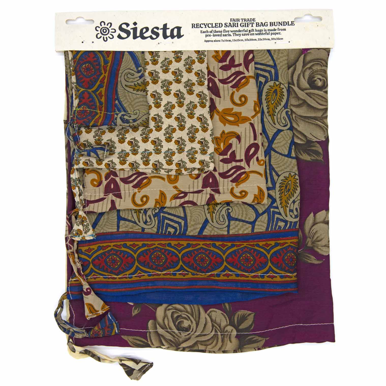 Recycled Sari Gift Bag Bundle - Image 3