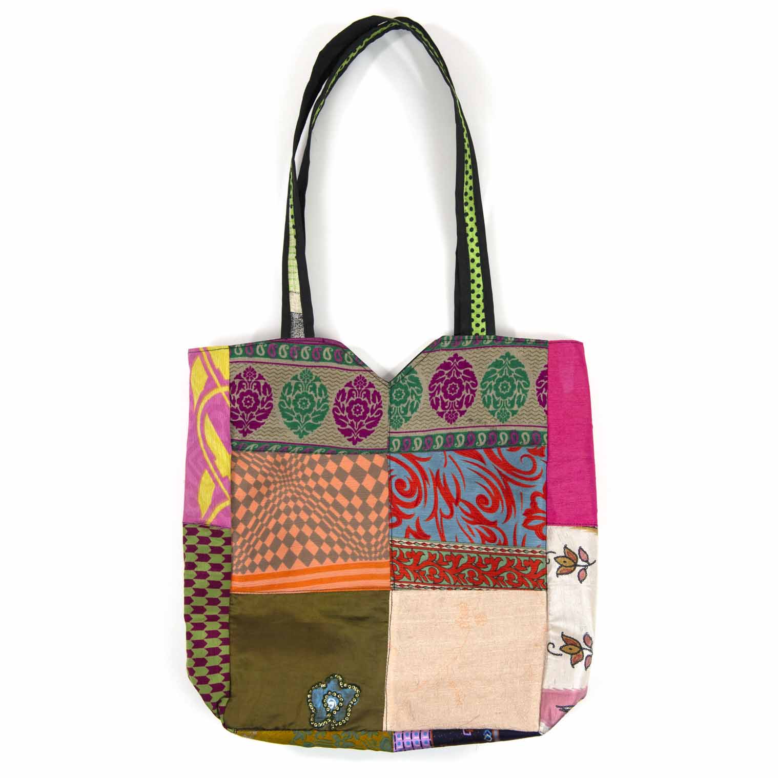 Recycled Sari Market Tote Bag - Image 2