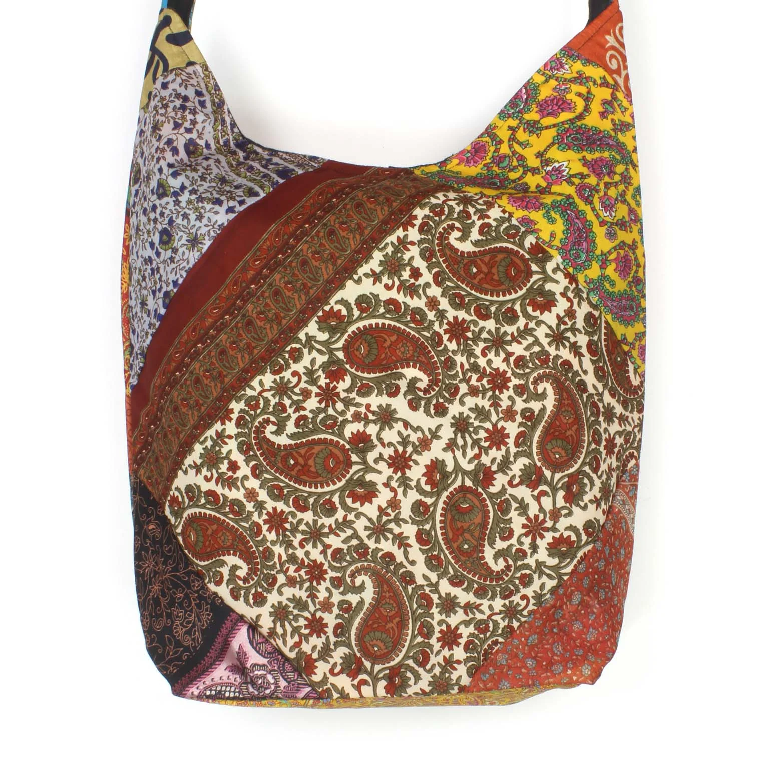 Recycled Sari Patchwork Shoulder Bag - Image 4