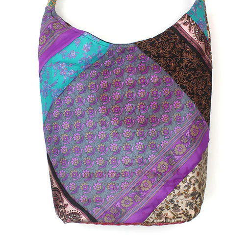 Recycled Sari Patchwork Shoulder Bag - Image 7