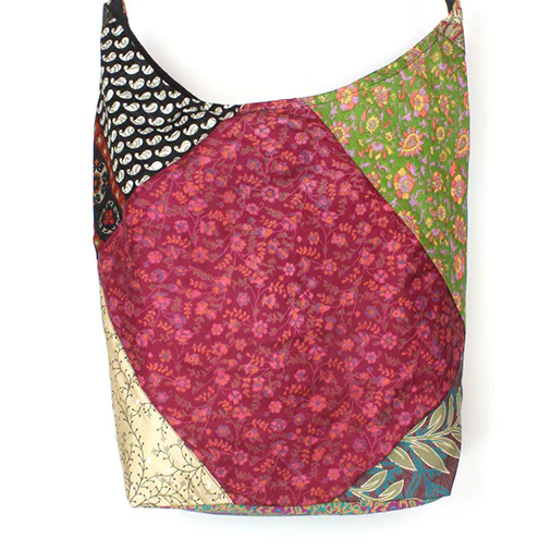 Recycled Sari Patchwork Shoulder Bag - Image 8