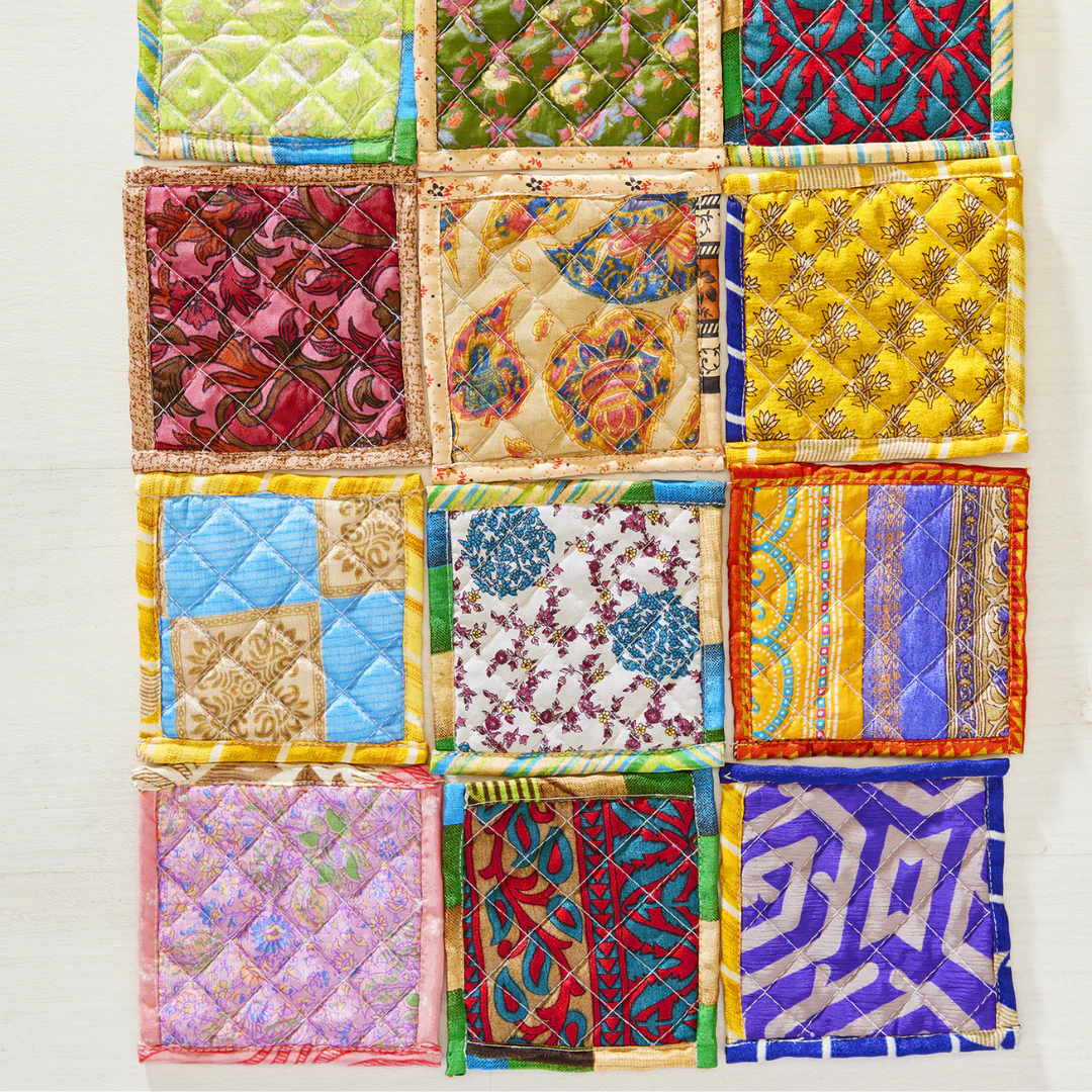 Recycled Sari Quilted Coaster | Namaste - Image 4