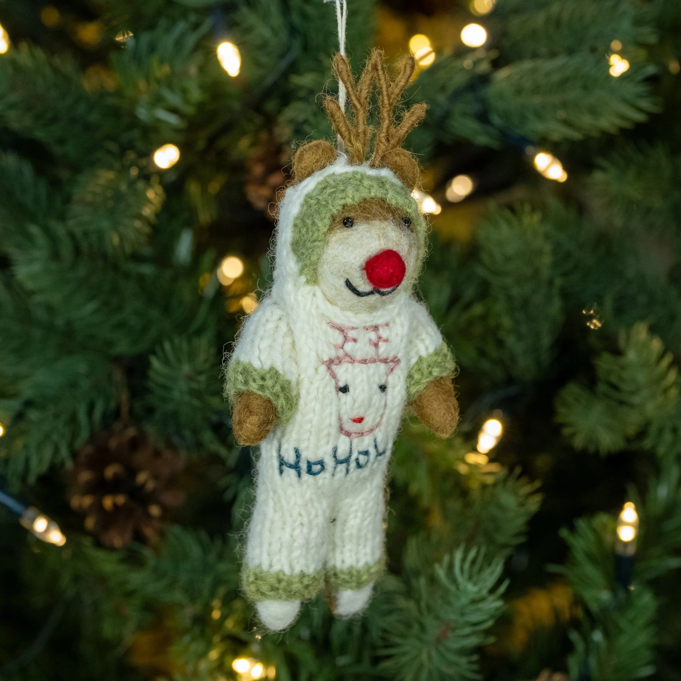 Reindeer in Onesie | Handmade Christmas Decoration - Image 4