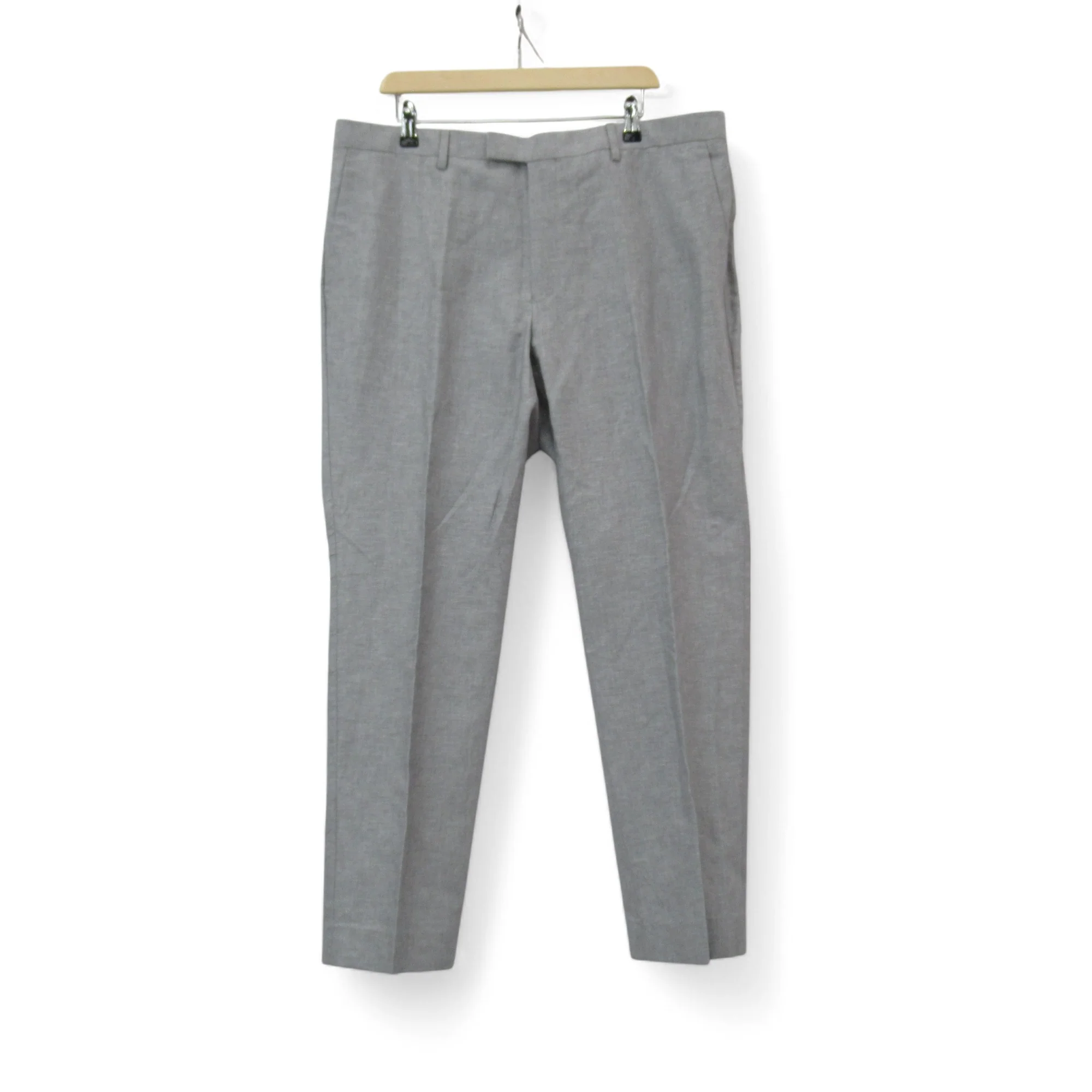Reiss Chino Trousers Grey W38" Linen Blend Menswear | Pre-loved - Image 4