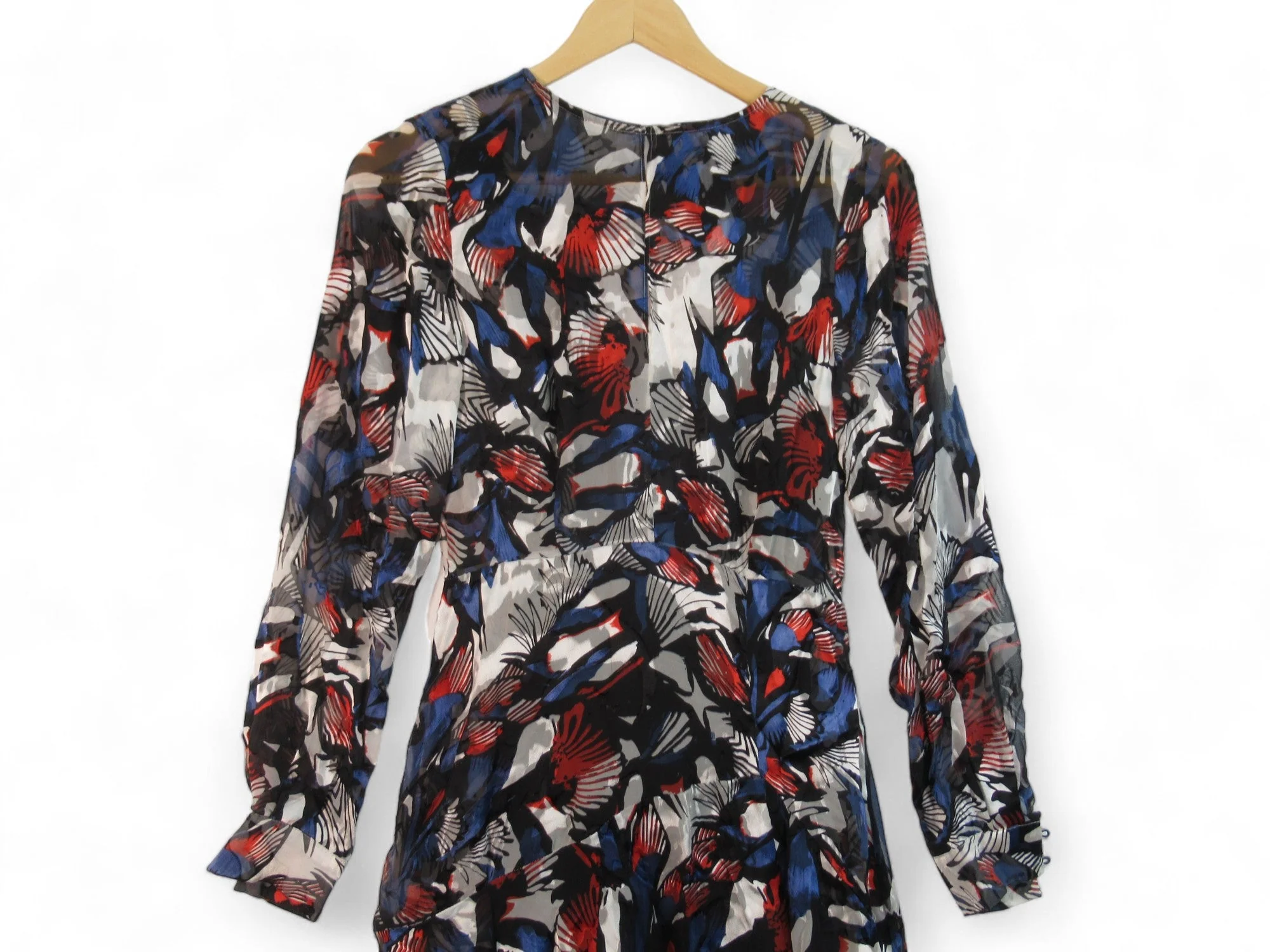 Reiss UK 8 Multicoloured Print Asymmetric Dress Womenswear | Preloved - Image 2