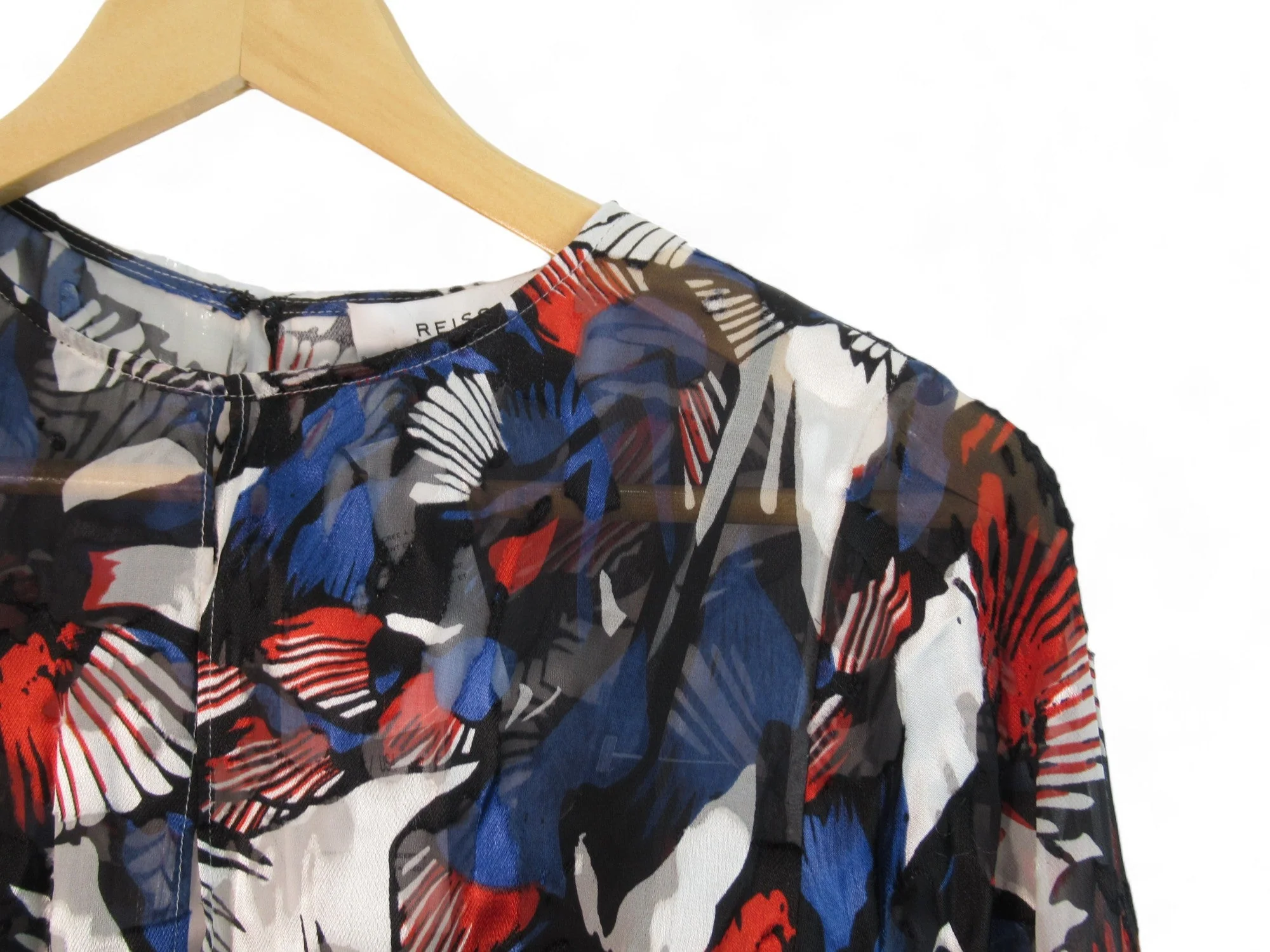Reiss UK 8 Multicoloured Print Asymmetric Dress Womenswear | Preloved - Image 3