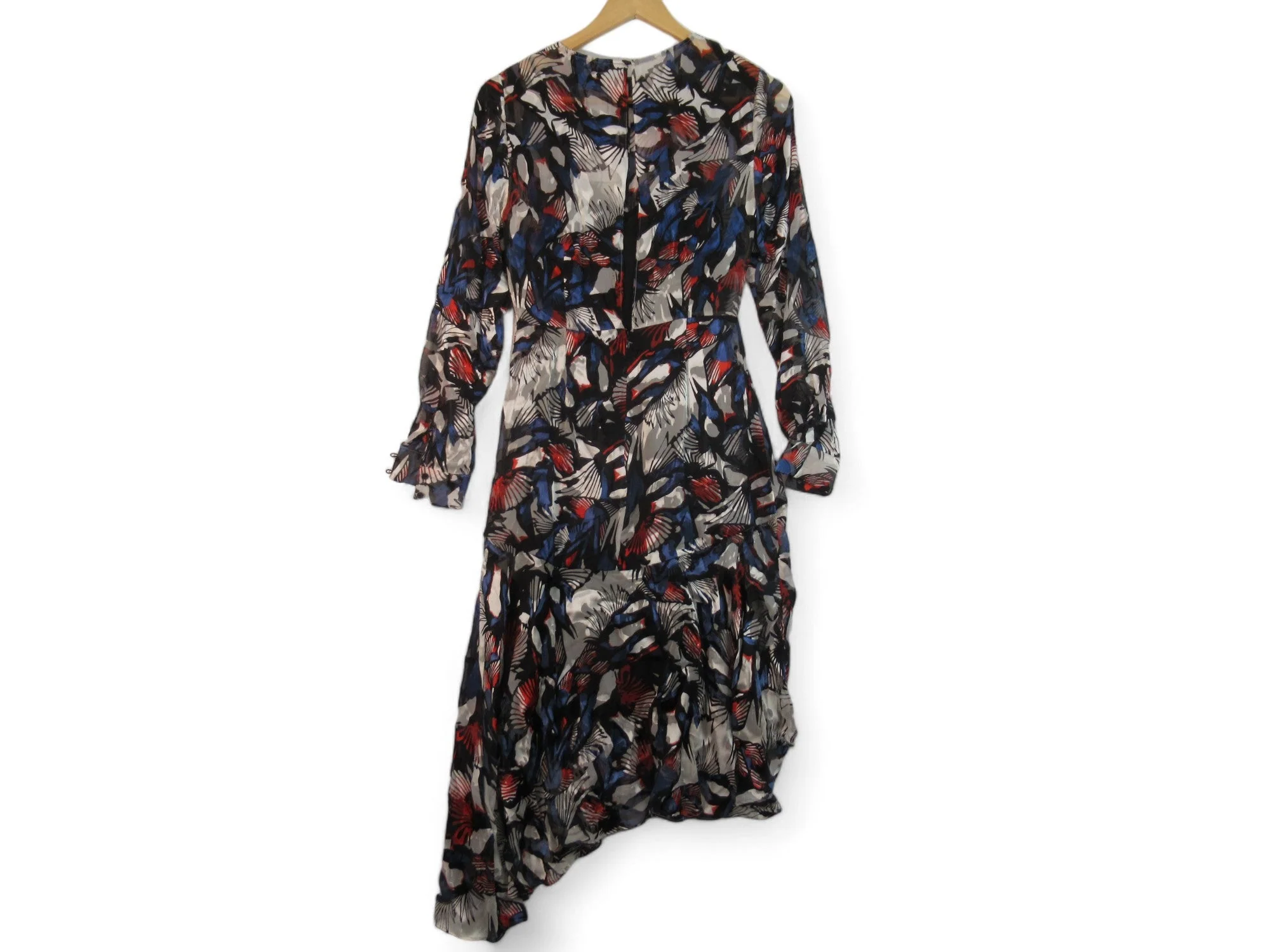 Reiss UK 8 Multicoloured Print Asymmetric Dress Womenswear | Preloved - Image 4