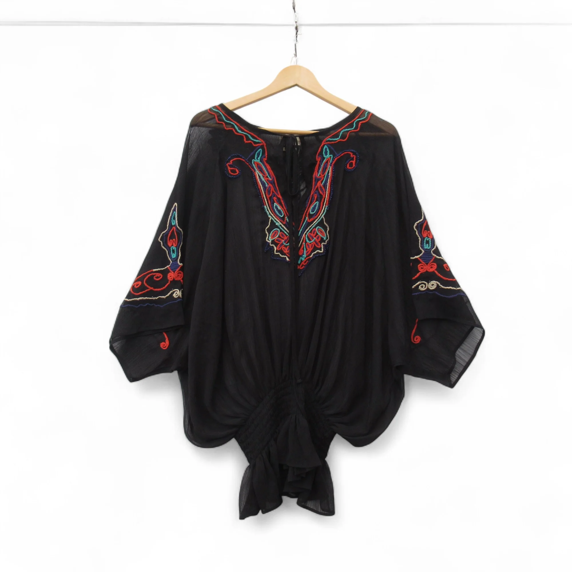 Replay Kimono XS Black Chiffon Womenswear | Pre-loved - Image 3