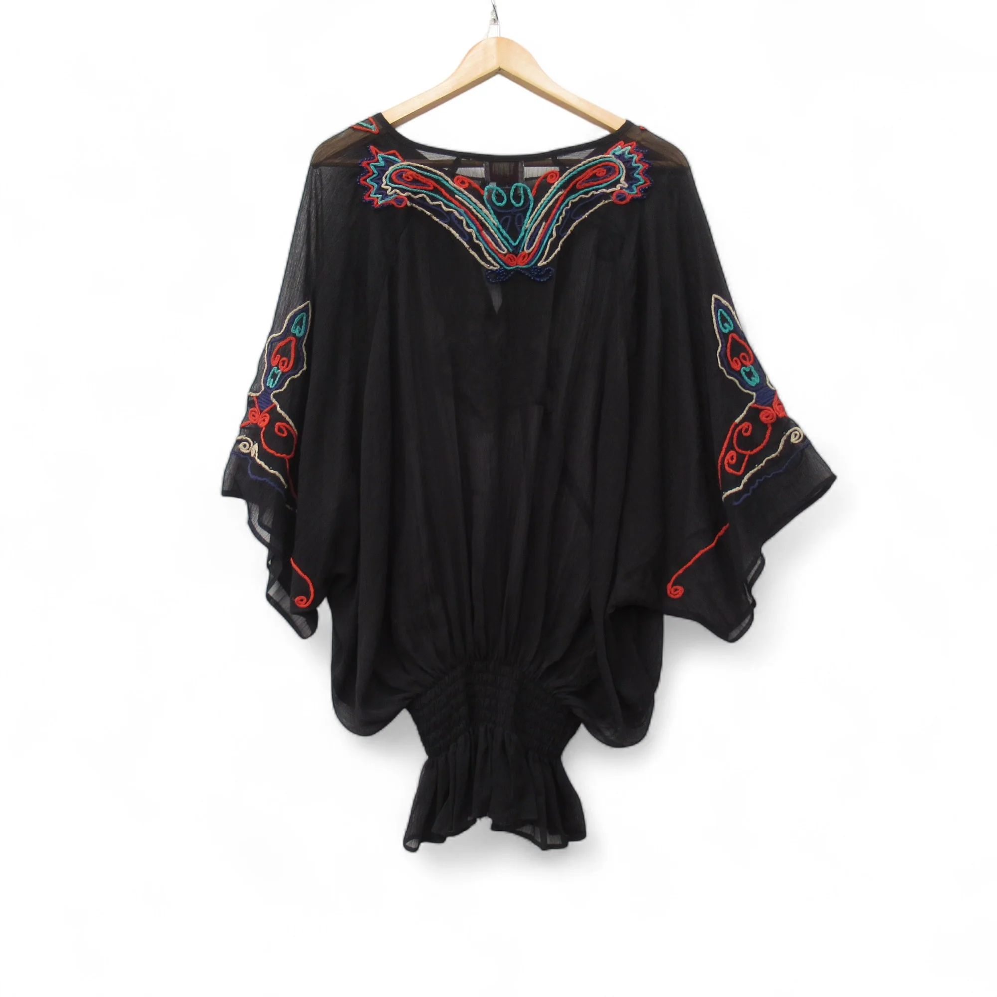 Replay Kimono XS Black Chiffon Womenswear | Pre-loved - Image 4