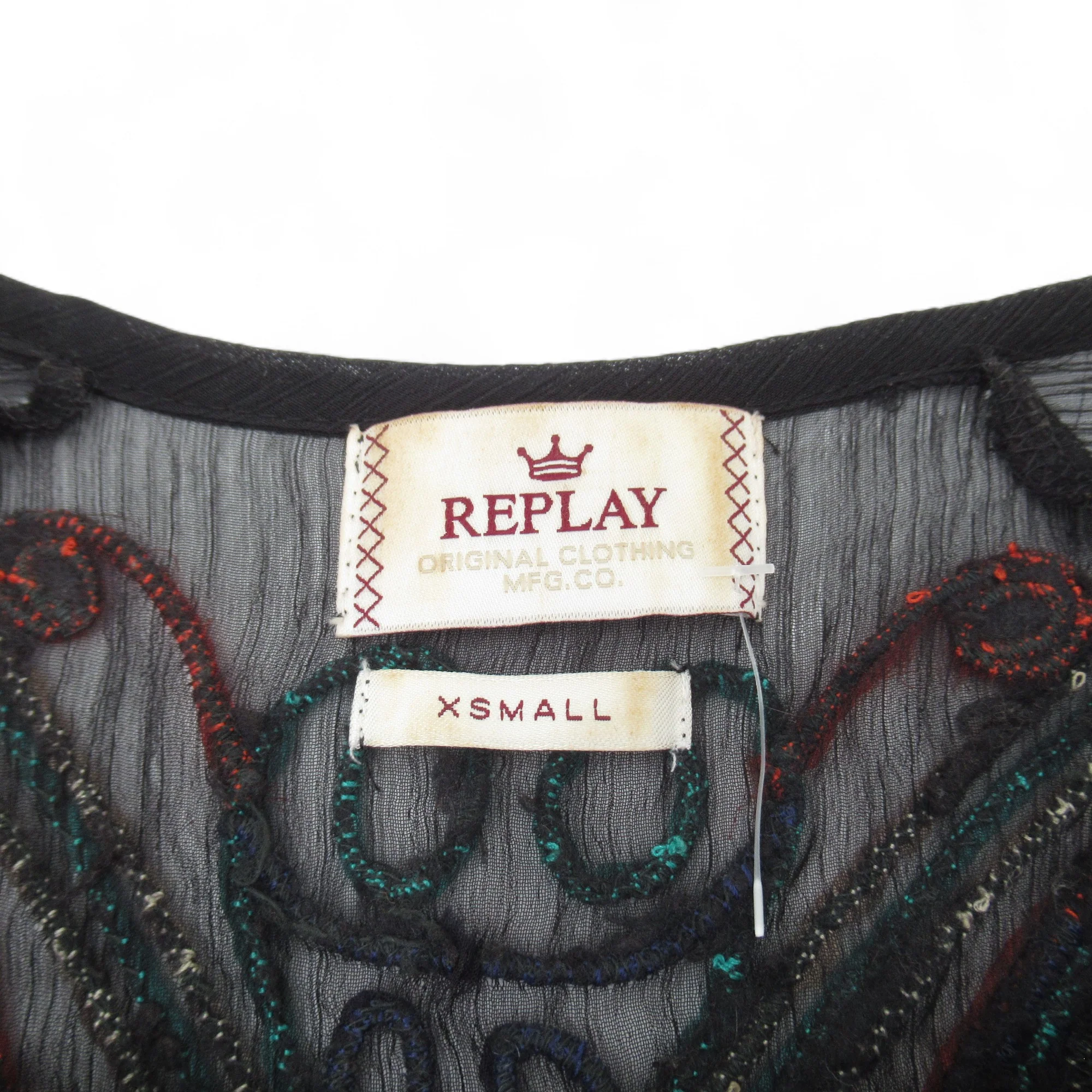 Replay Kimono XS Black Chiffon Womenswear | Pre-loved - Image 5