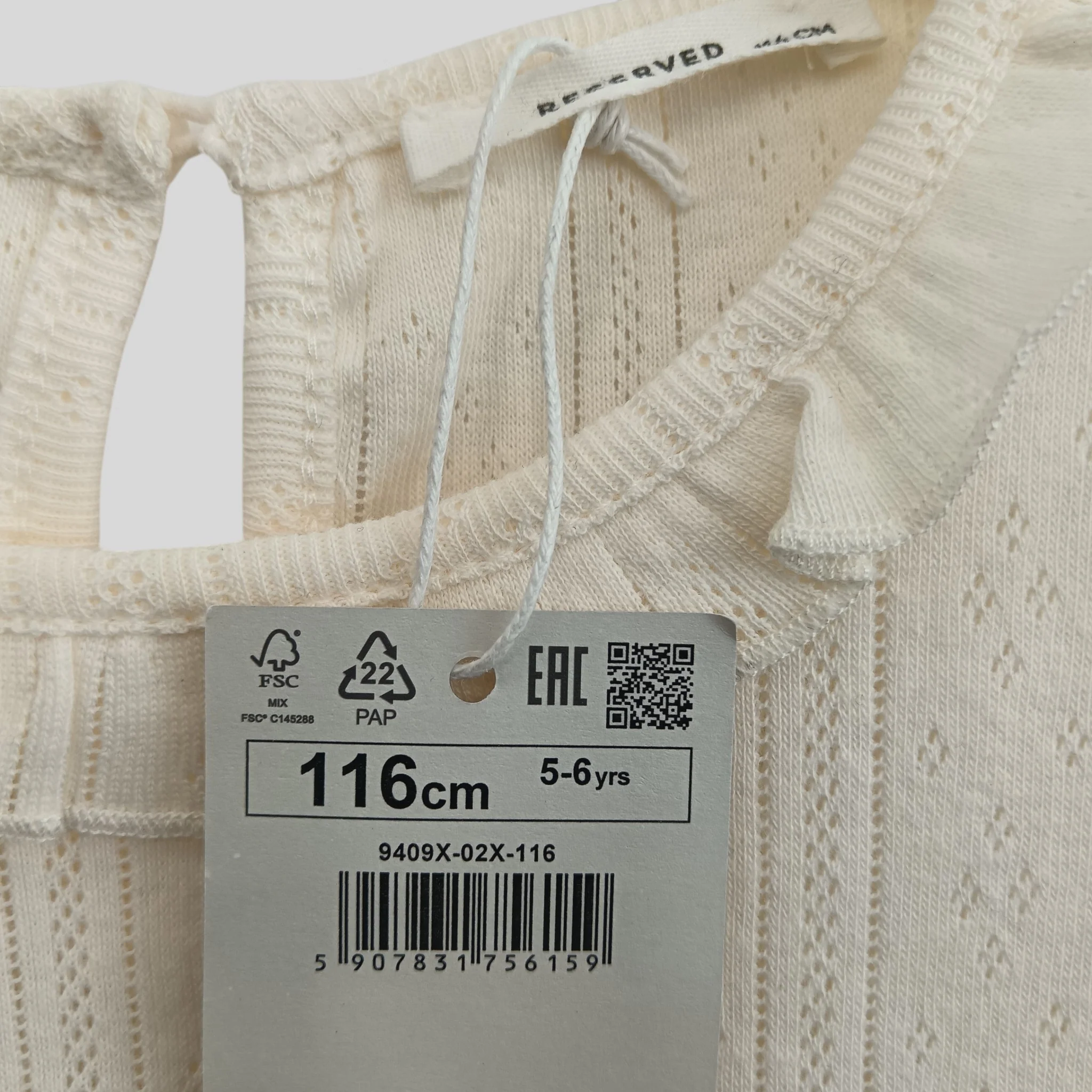 Reserved Cream Dress Long Sleeve Chiffon Bottom Girl's 5-6 Years - 166 cm -Tags On  - Preloved - Image 4