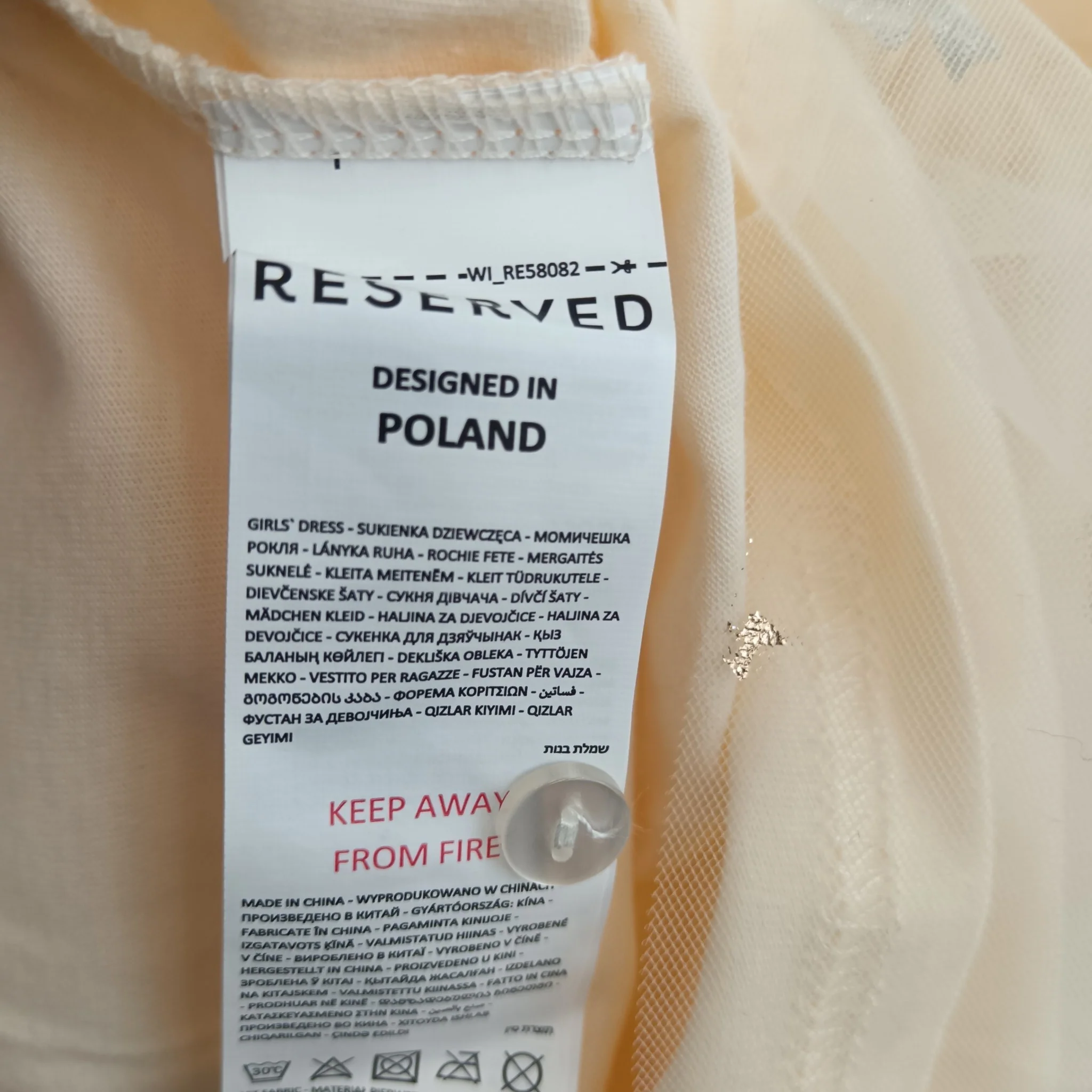 Reserved Cream Dress Long Sleeve Chiffon Bottom Girl's 5-6 Years - 166 cm -Tags On  - Preloved - Image 6