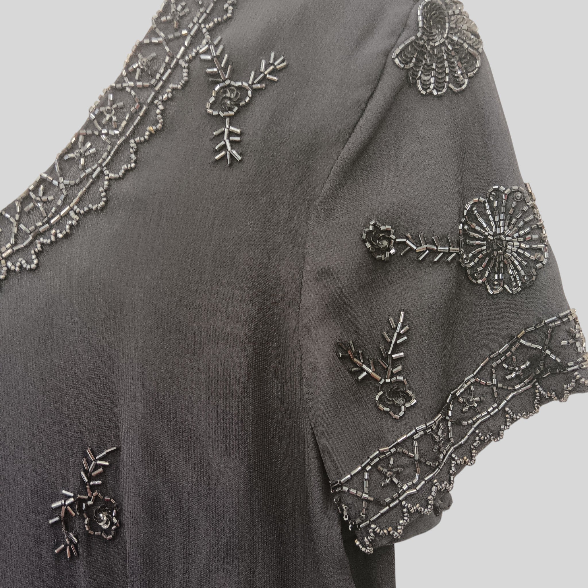 Richards by Mail Navy Embellished Ladies Special Occasion Long Dress Short Sleeve UK 12 Womenswear | Pre-loved - Image 3