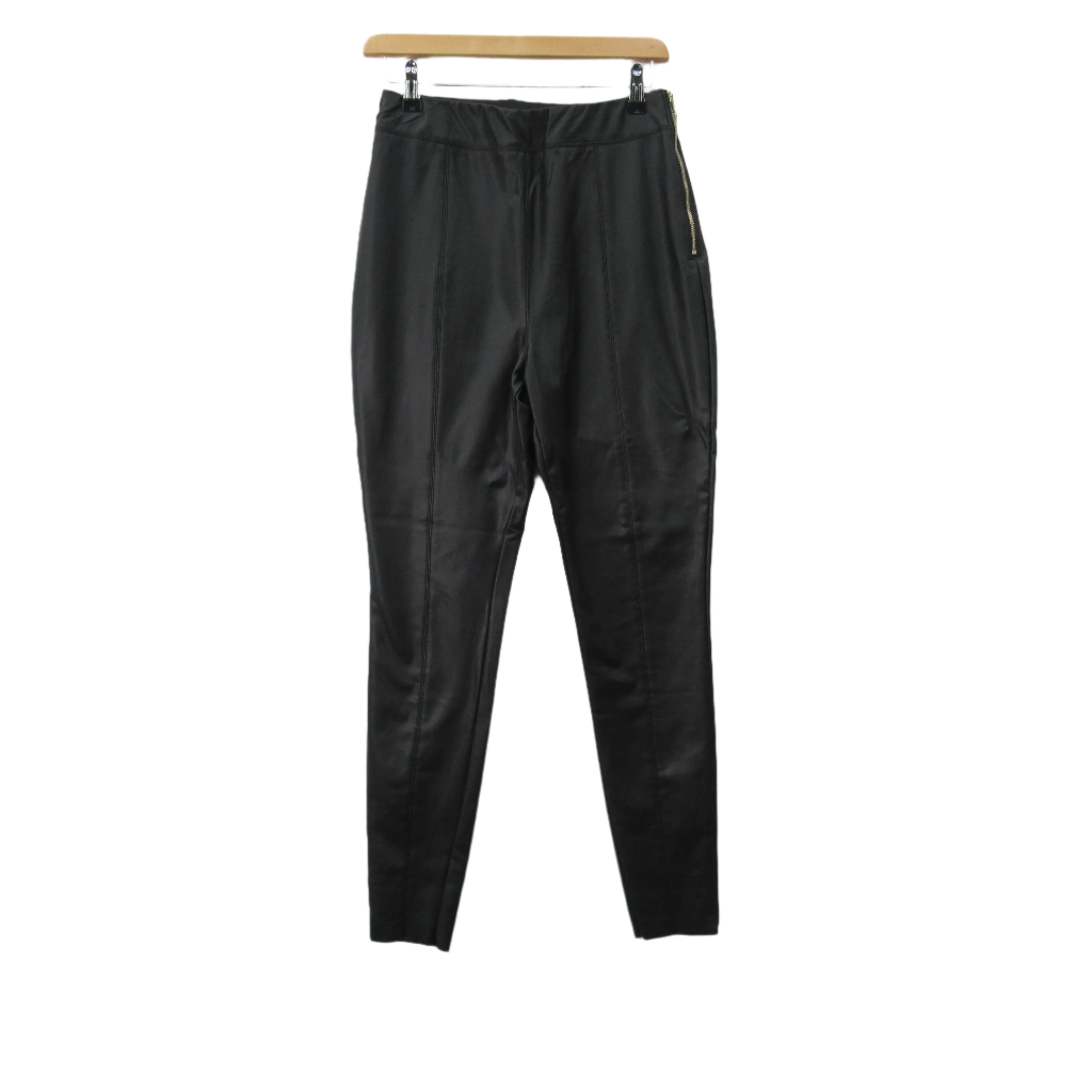 River Island Faux Leather Trousers UK 10 Black Womenswear | Pre-loved