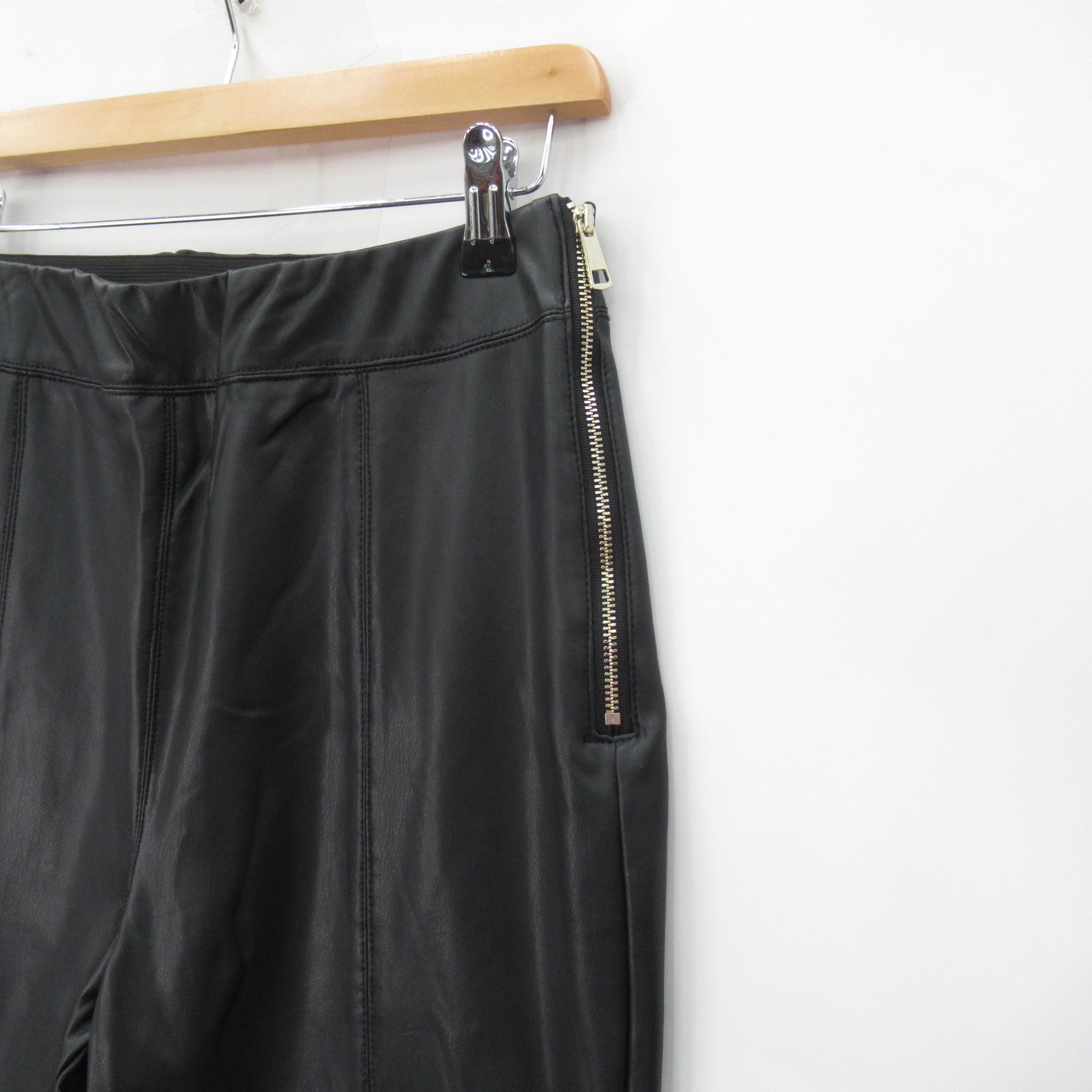 River Island Faux Leather Trousers UK 10 Black Womenswear | Pre-loved - Image 2