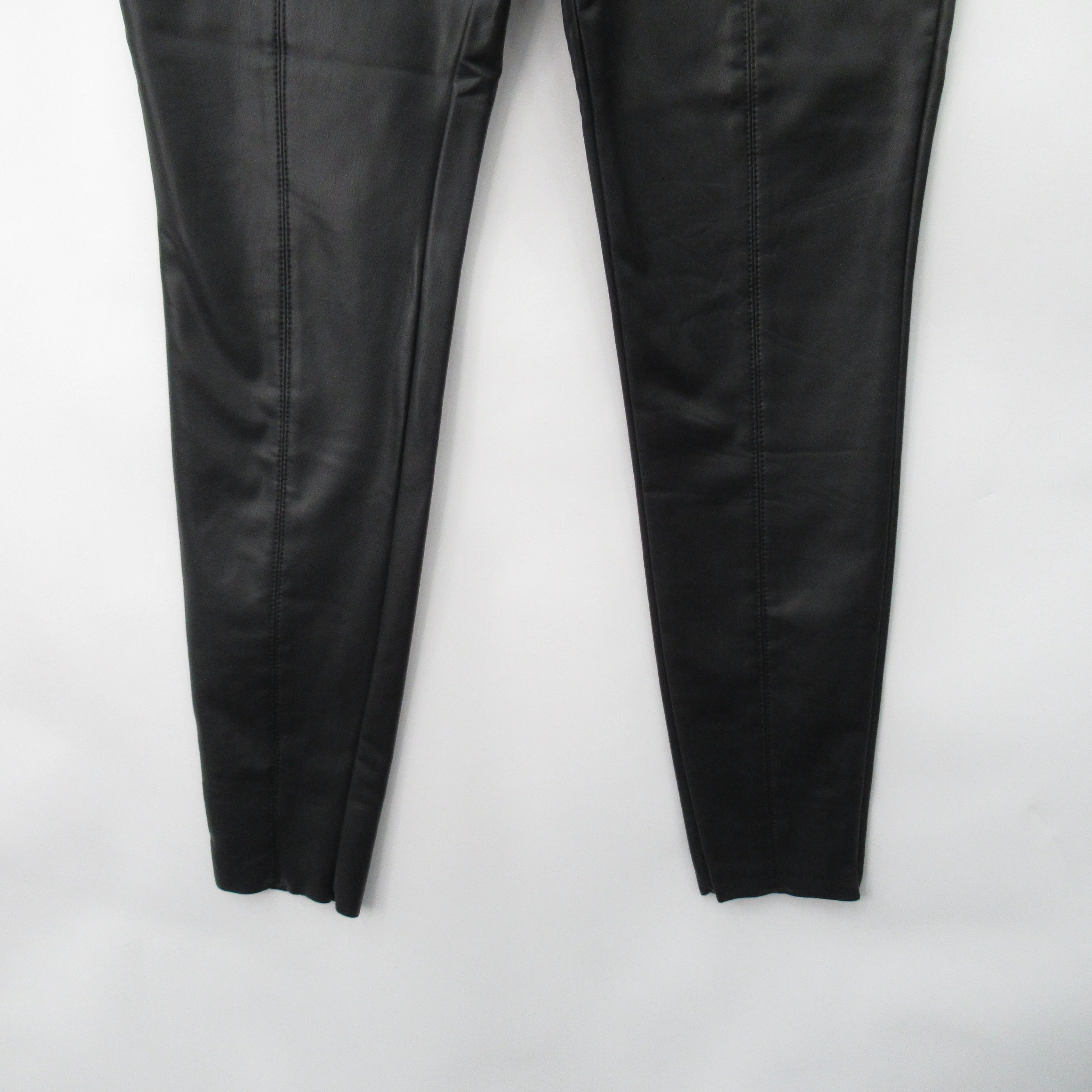 River Island Faux Leather Trousers UK 10 Black Womenswear | Pre-loved - Image 3