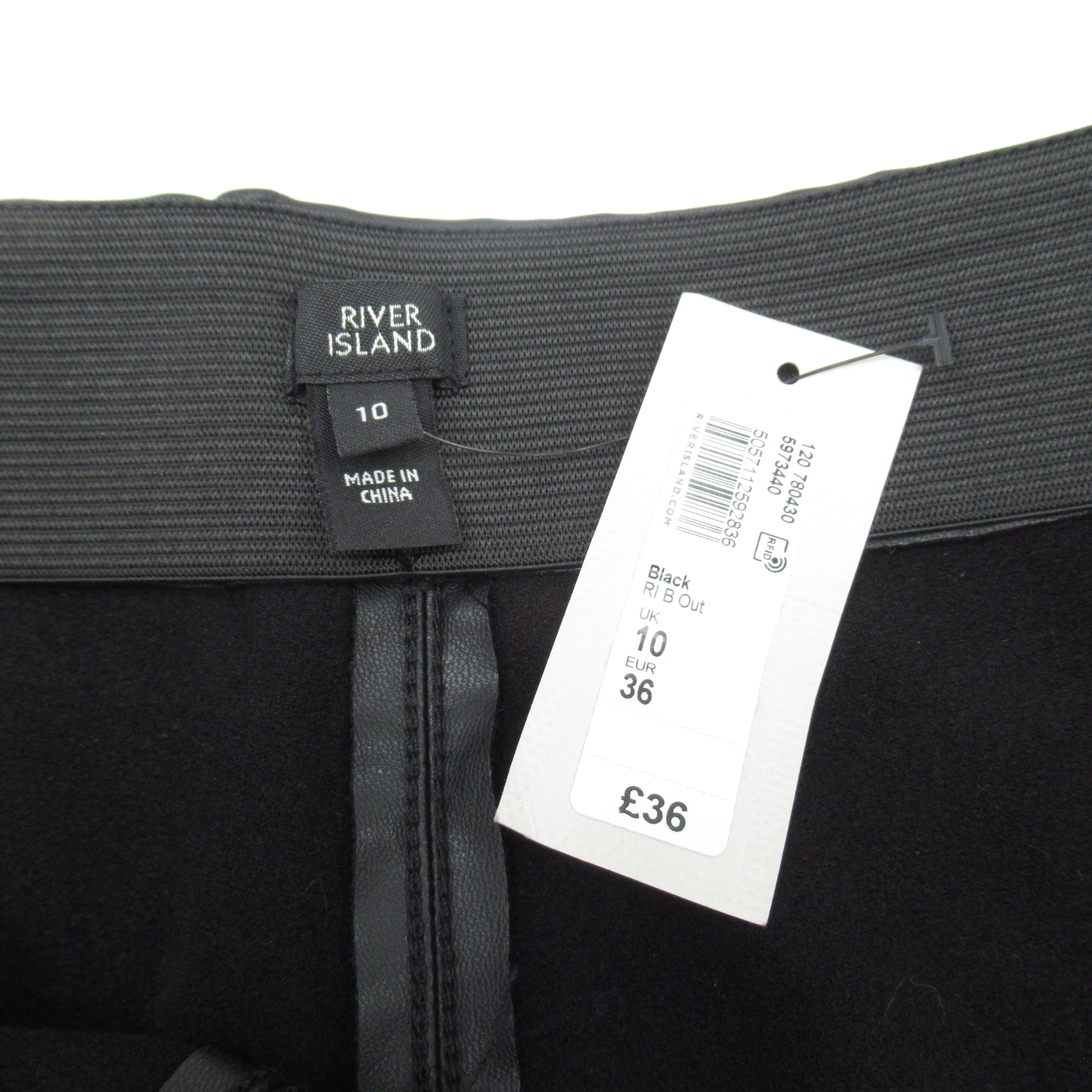 River Island Faux Leather Trousers UK 10 Black Womenswear | Pre-loved - Image 5