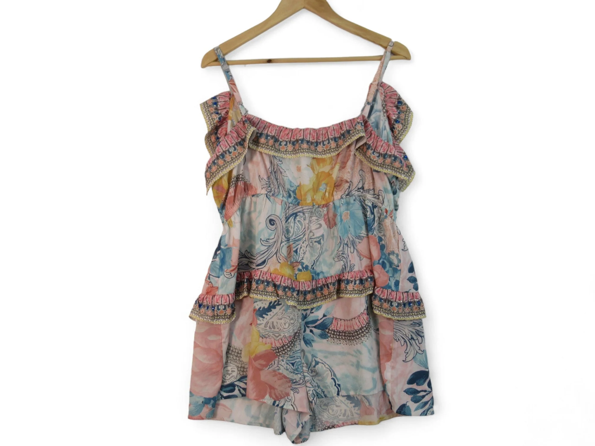 River Island Large Multicoloured Jumpsuit Shorts Womenswear | Preloved - Image 4