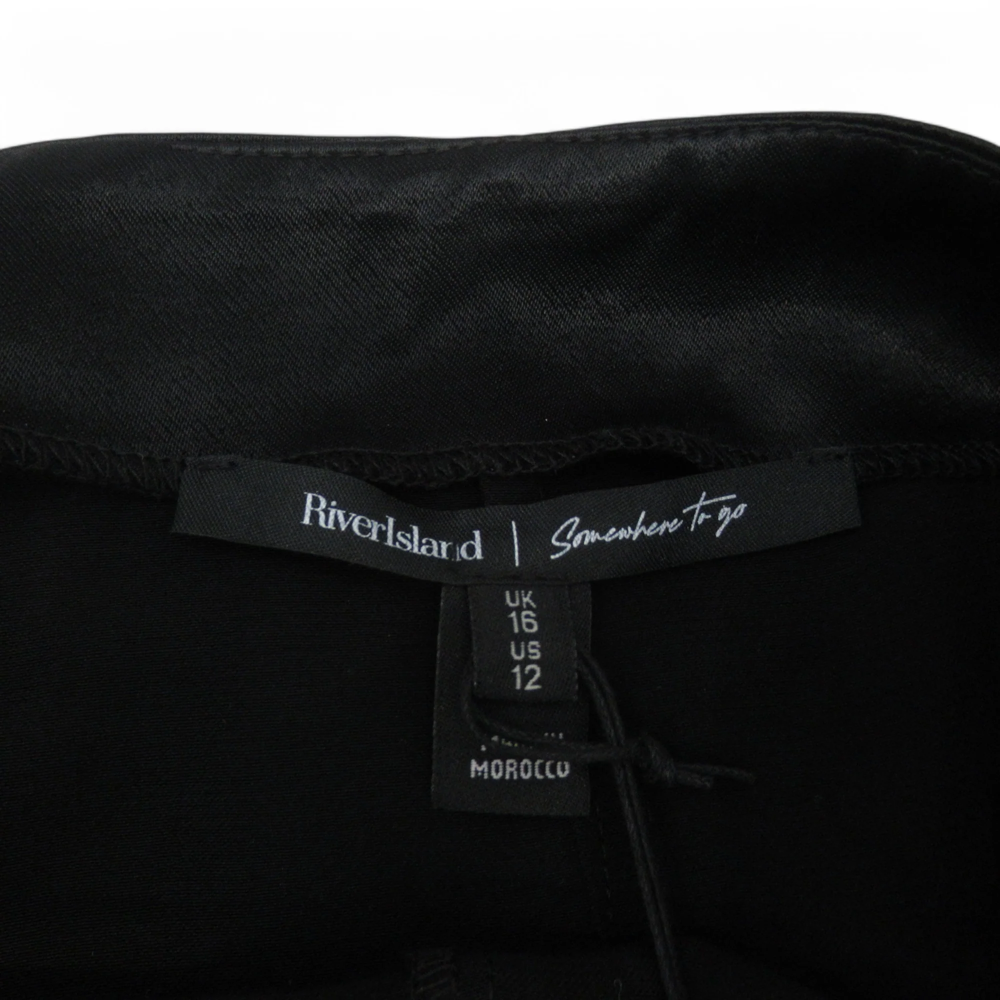 River Island Satin Skirt UK 16 Black Womenswear | Preloved - Image 4