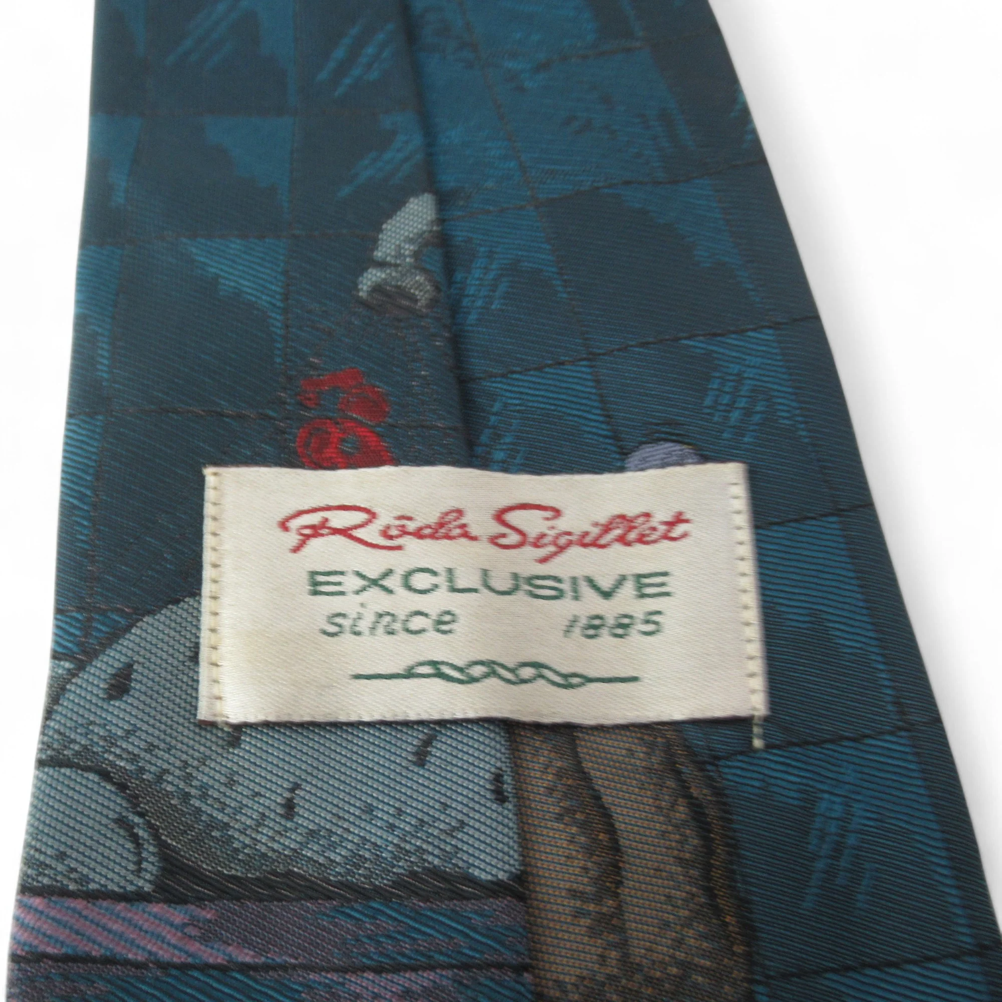 Roda Sigillet Vintage Tie Elephant Polyester Menswear | Preloved - Image 3