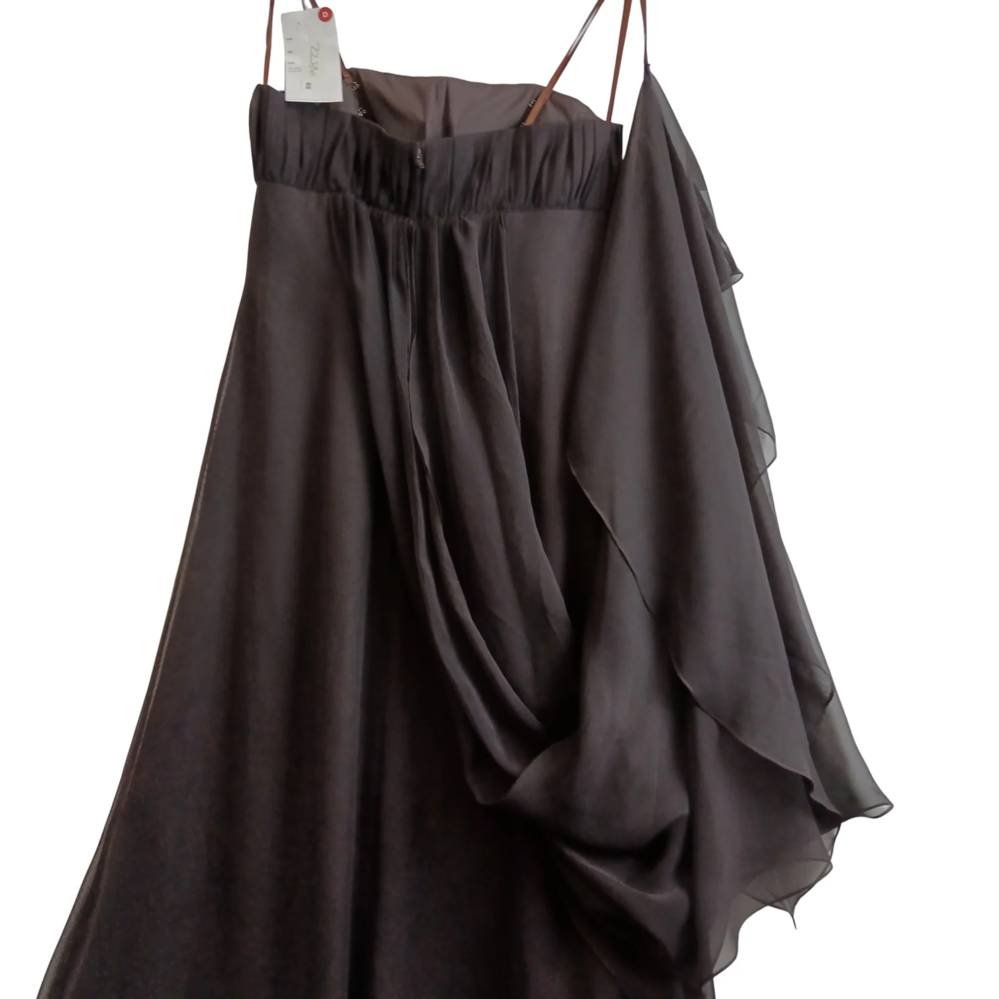 Ronald Joyce Full Length Evening  Dress With Train Dark Brown UK 12 Womenswear | Pre-loved - Image 5