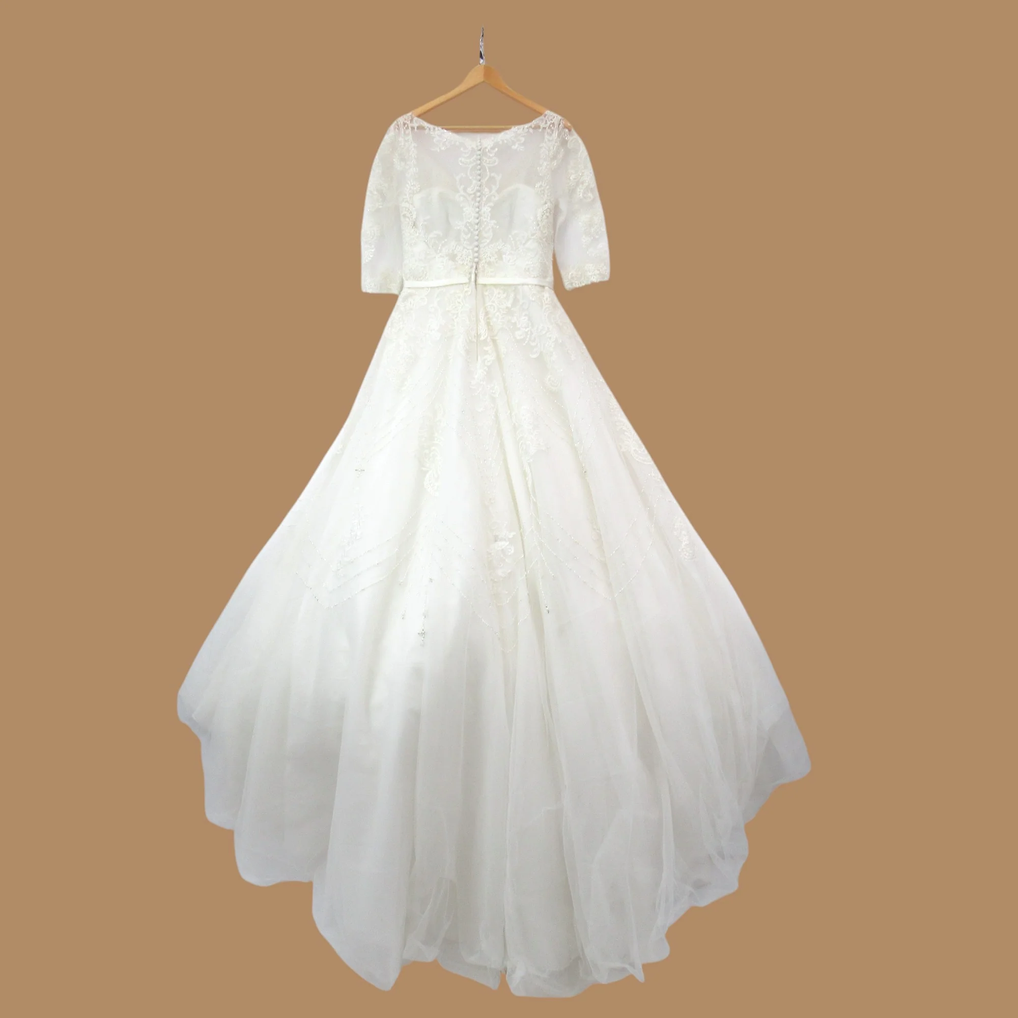 Ronald Joyce Wedding Dress UK 14 Ivory Womenswear | Pre-loved - Image 2